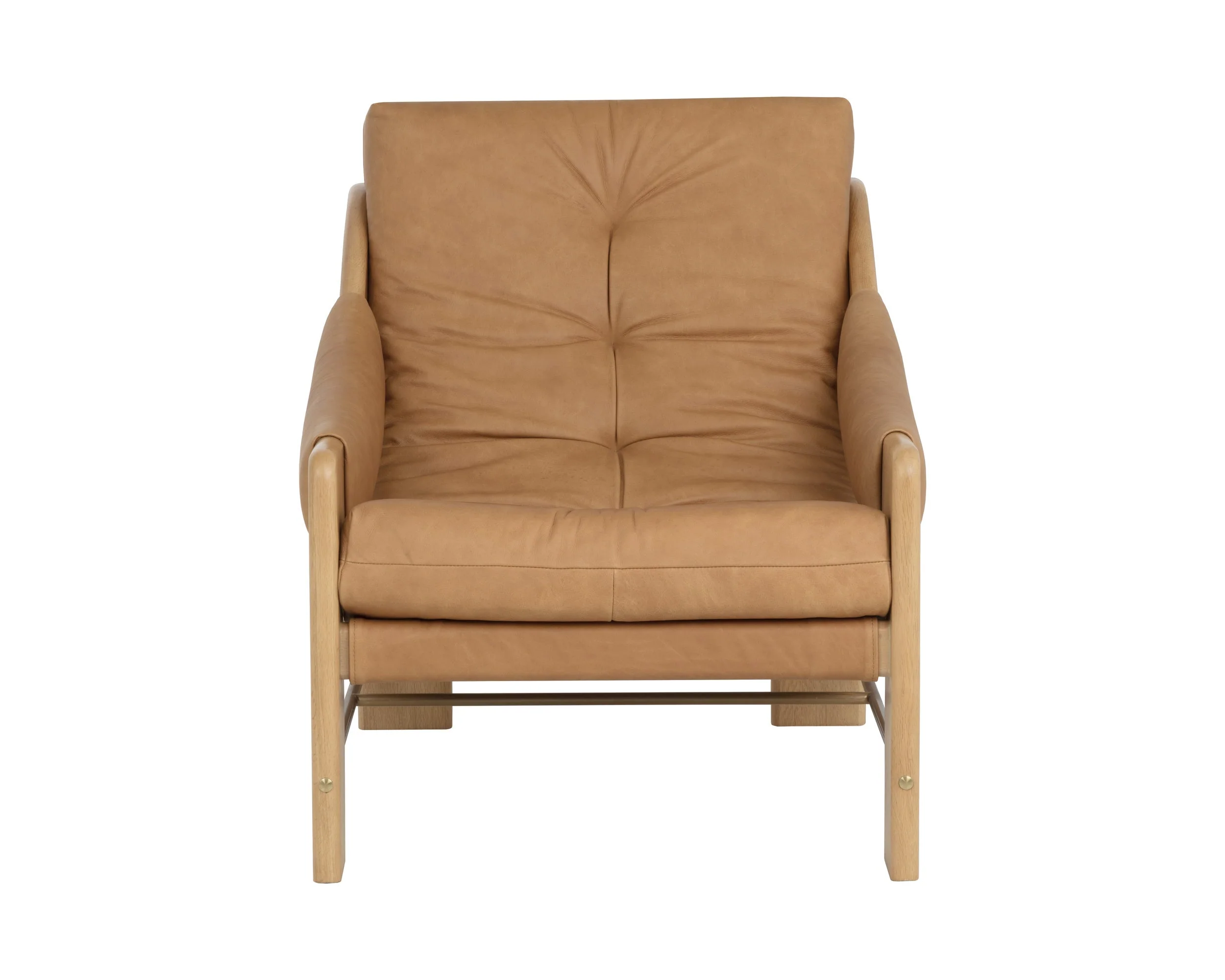 Rafferty Lounge Chair - Rustic Oak - Ludlow Sesame Leather - Image 2