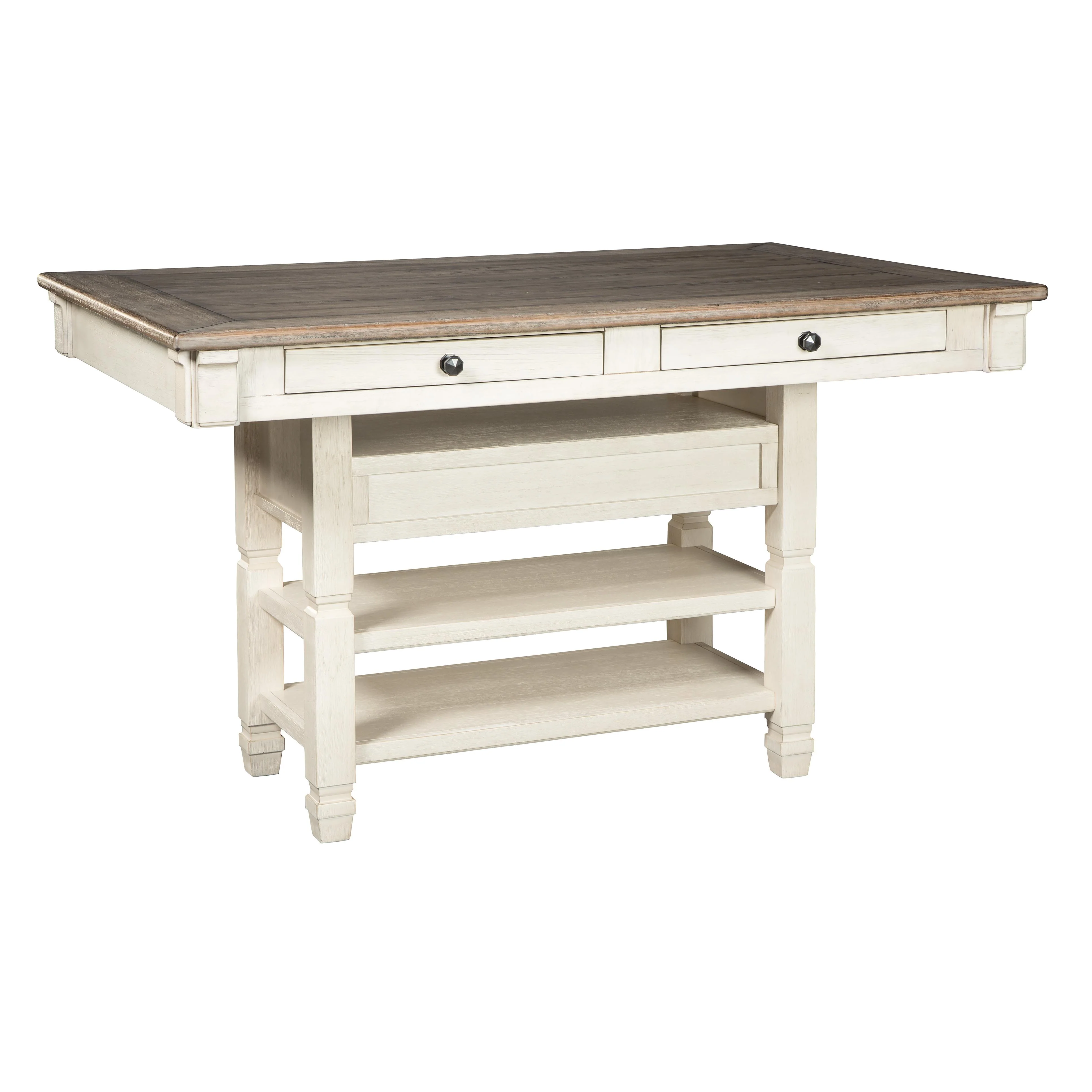 Signature Design by Ashley Bolanburg Counter Height Dining Table with Pedestal Base D647-32 - Image 1