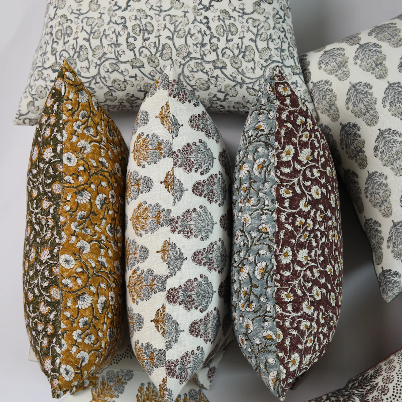 Izna Olive on White Pillow - Image 3