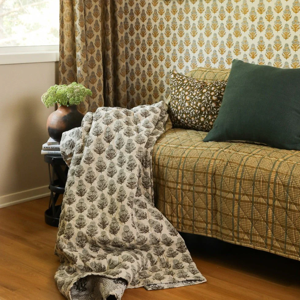 Izna Olive on White Pillow - Image 2