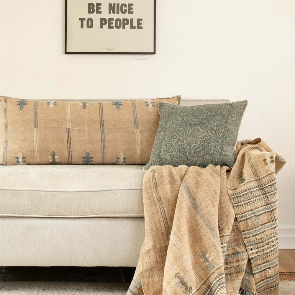 Kochin Teal Mustard Pillow - Image 2