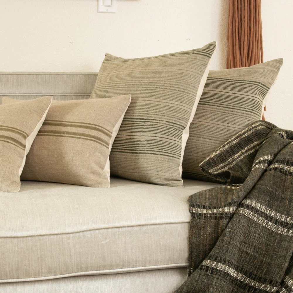 Stripes Shades of Olive Pillow - Image 2