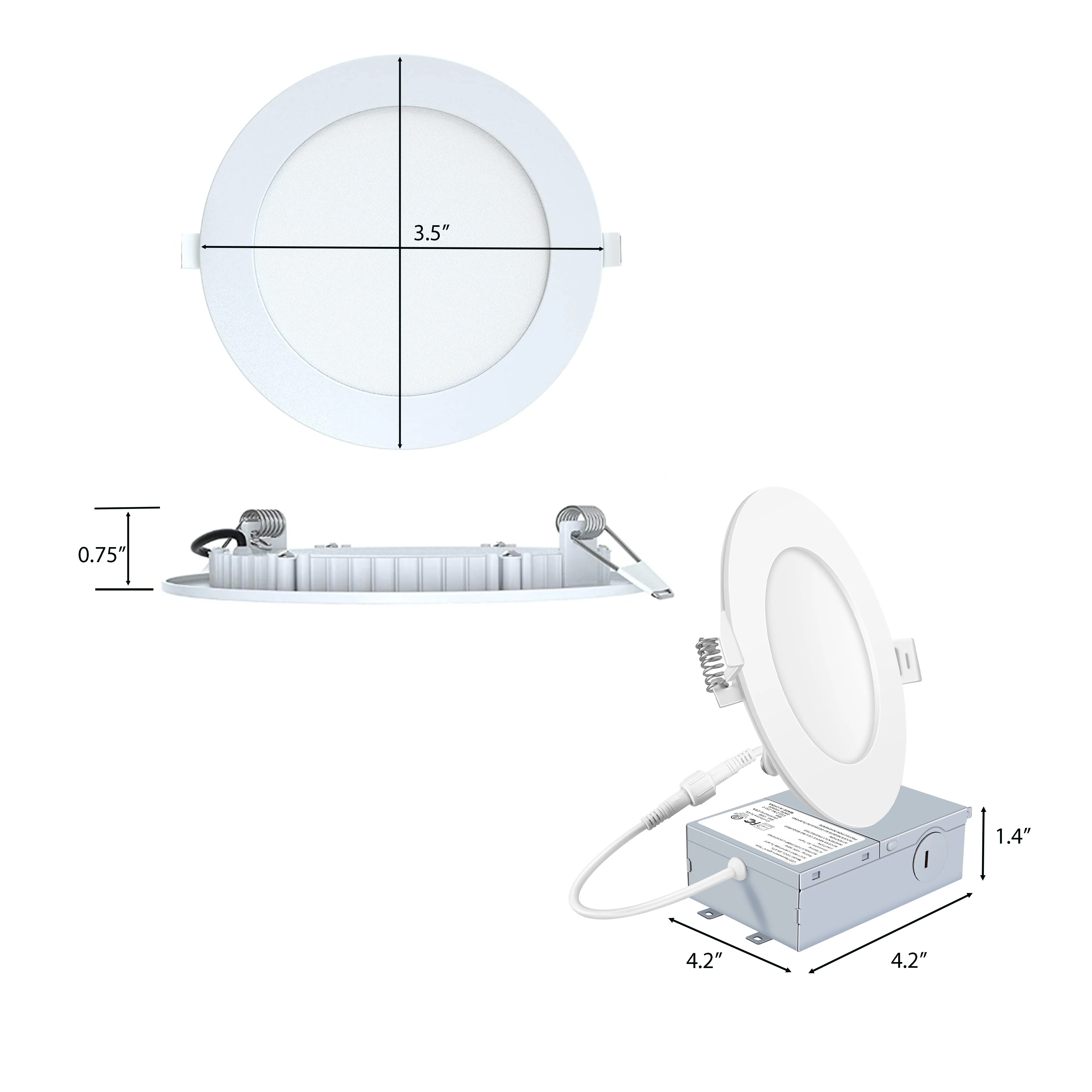 3BRIX 3 Inch 5W Ultra Thin LED Slim Recessed Downlight - 4000 -5000K- ETL - Image 3