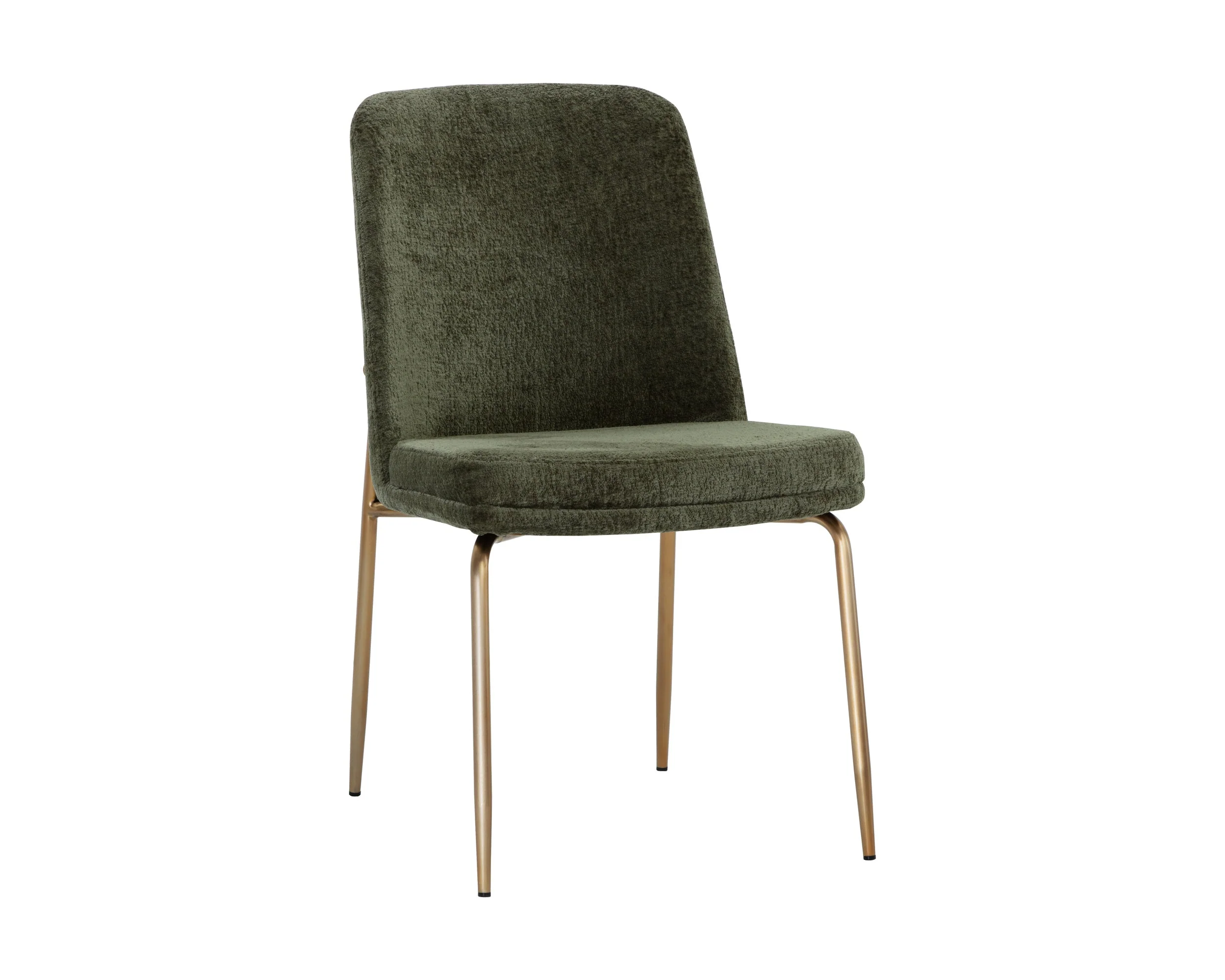 Zeke Dining Chair – Antique Brass – Bergen Olive