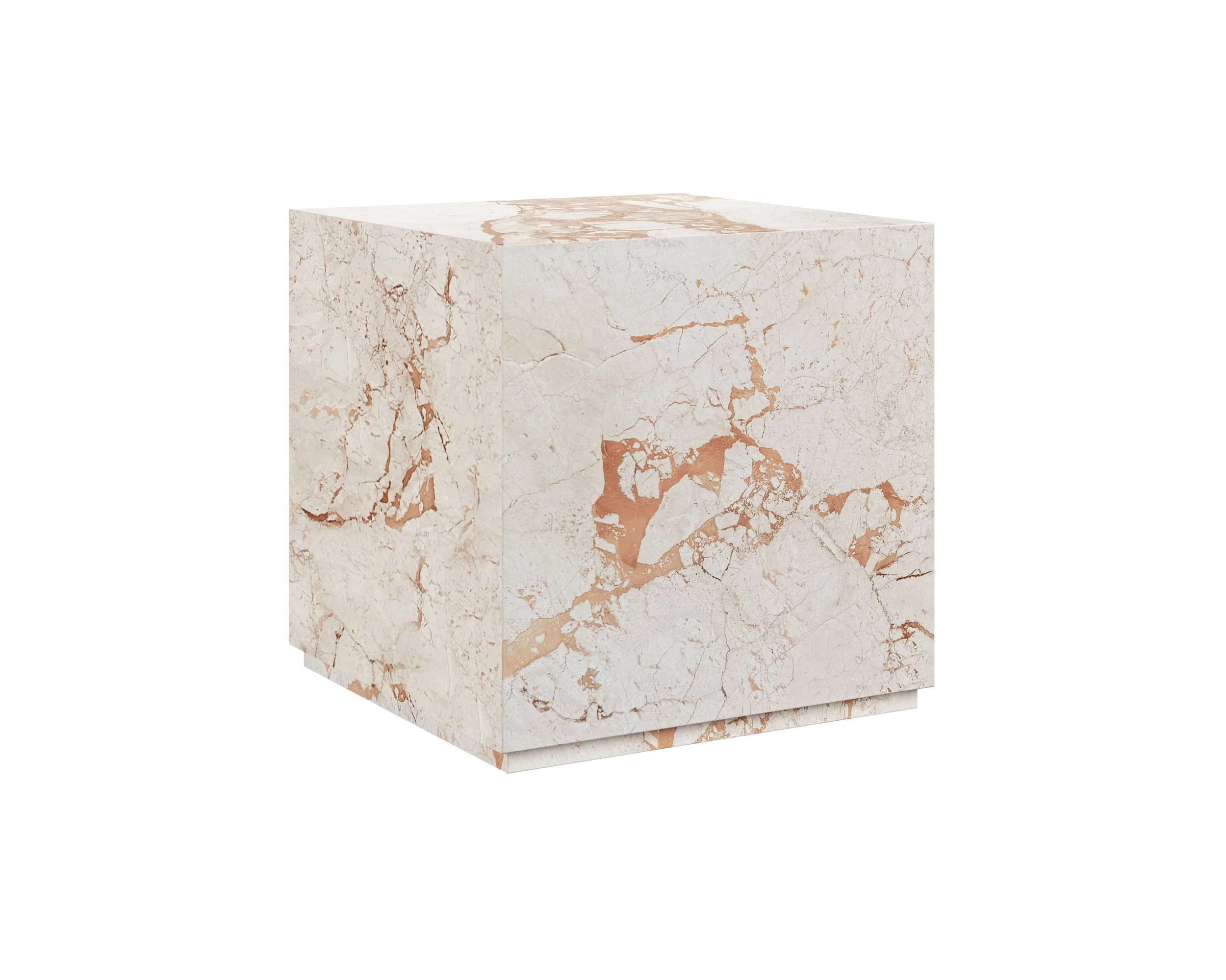 Laros End Table – Crema Breccia Marble