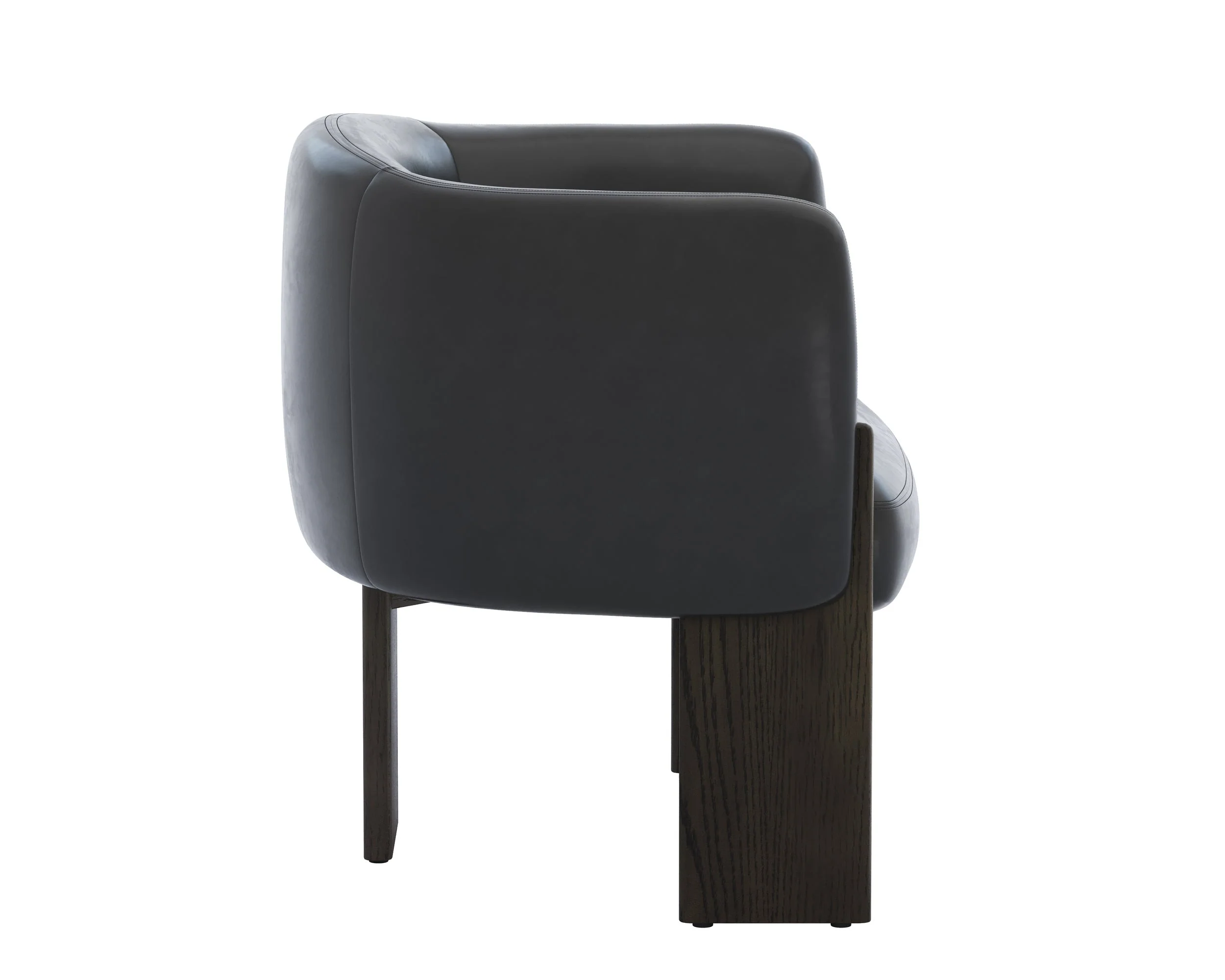 Trine Lounge Chair - Dark Brown - Vintage Black Night Leather - Image 3