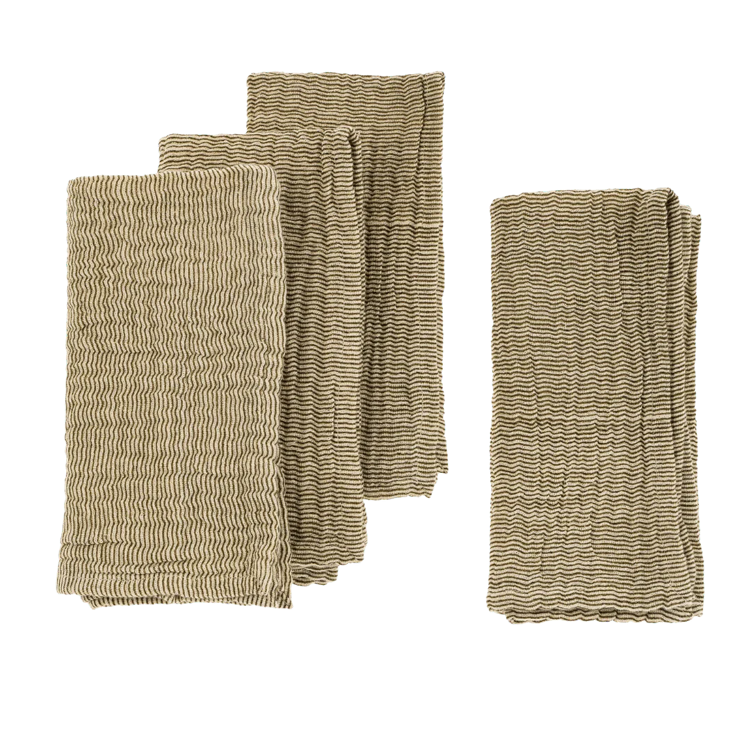 Stripe Double Cloth Napkins S/4, Green