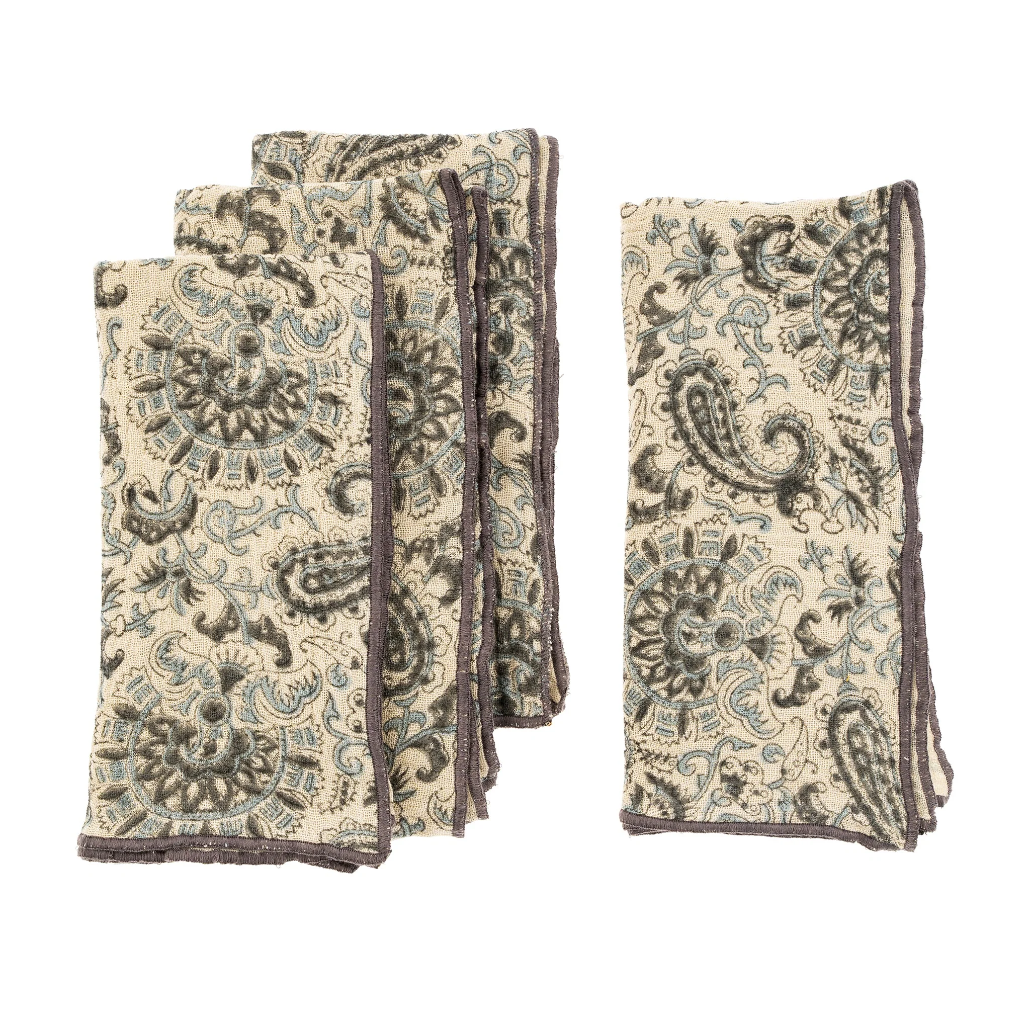 Marin Block Print Napkins S/4 - Image 1