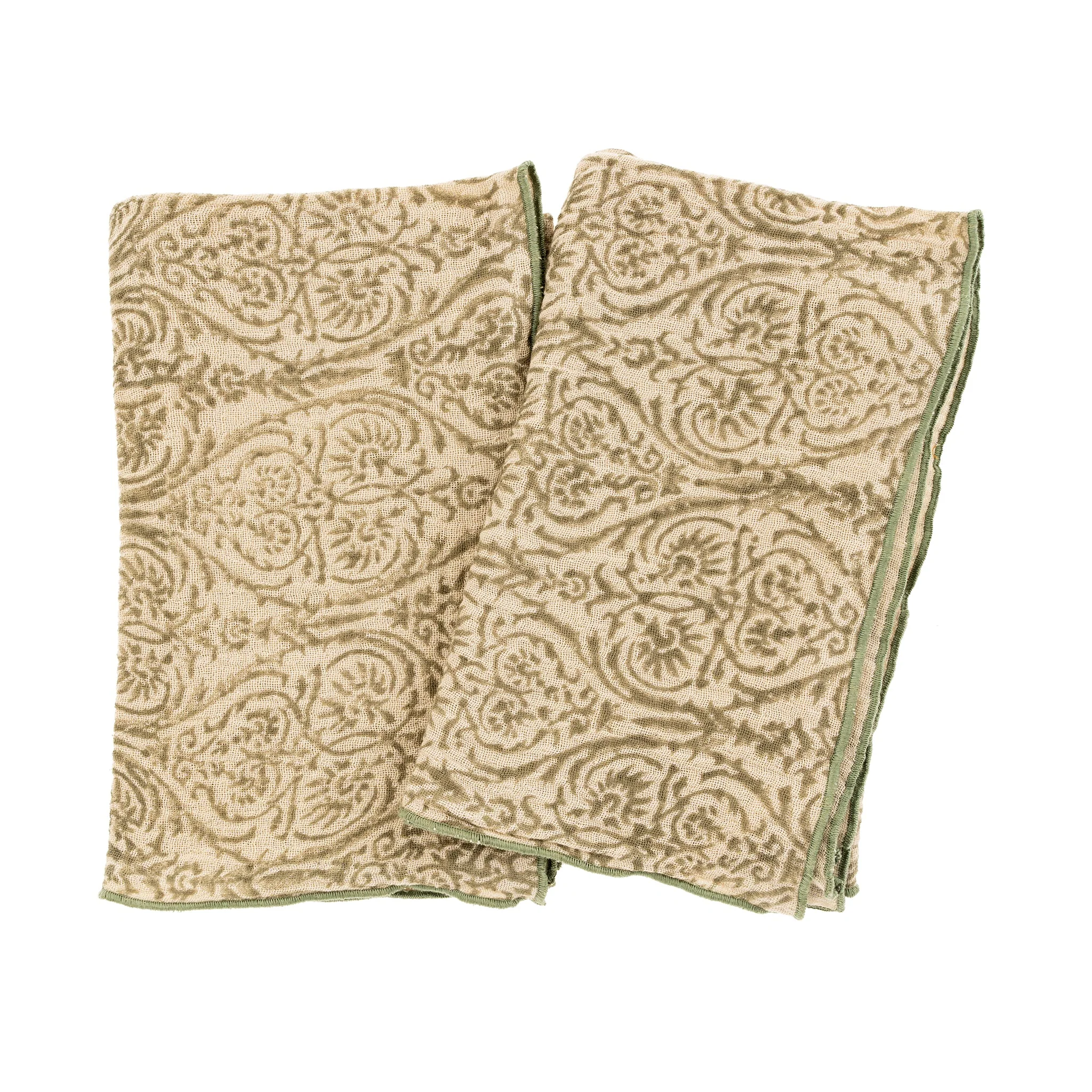 Aria Block Print Tea Towels S/2