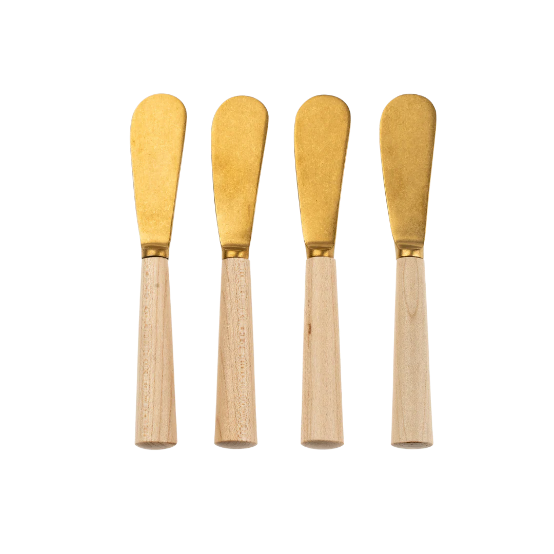 Maple Wood Spreaders S/4, Tumbled Gold - Image 1