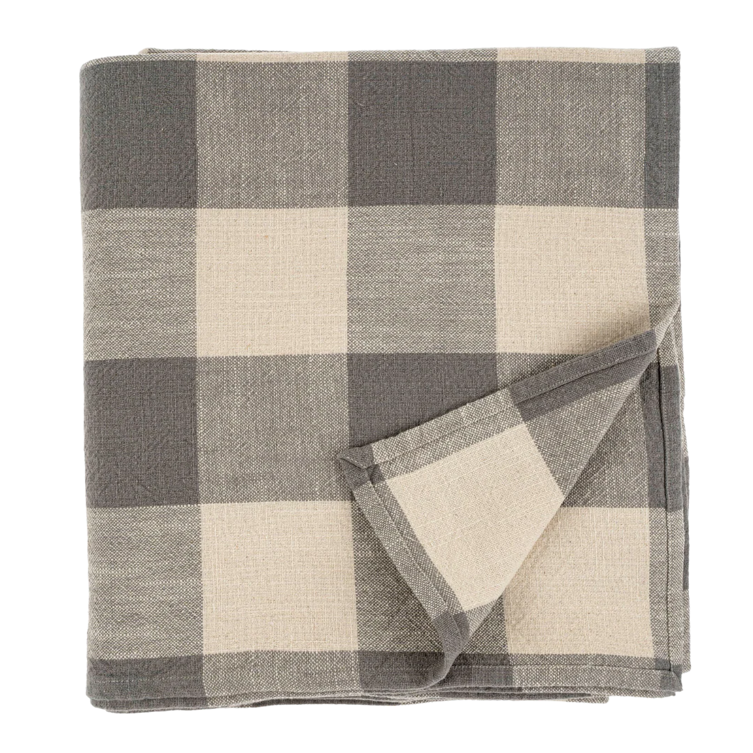Salinas Gingham Tablecloth, Grey - Image 2