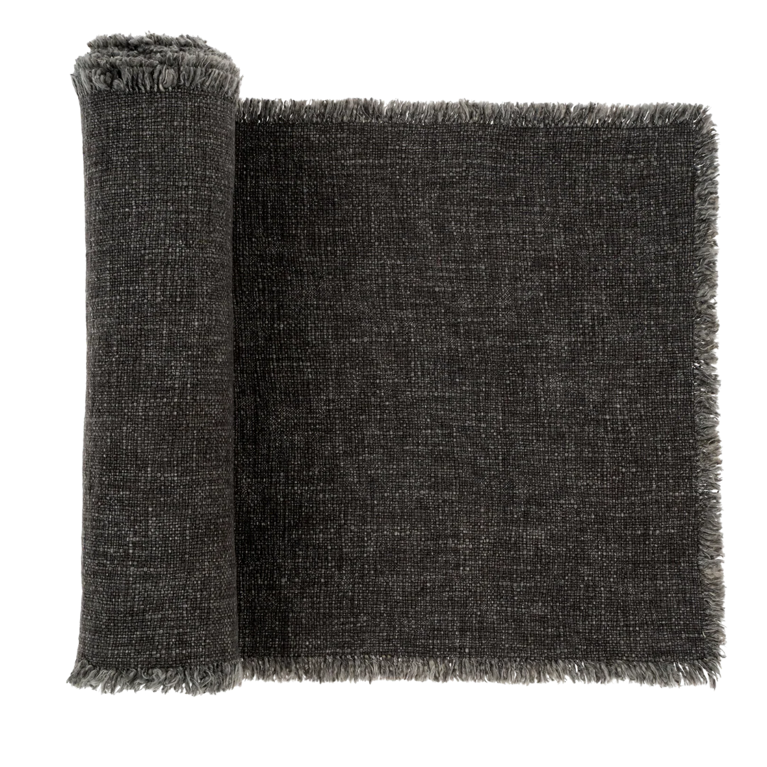 Selena Linen Table Runner Dark Grey - 108"L - Image 2