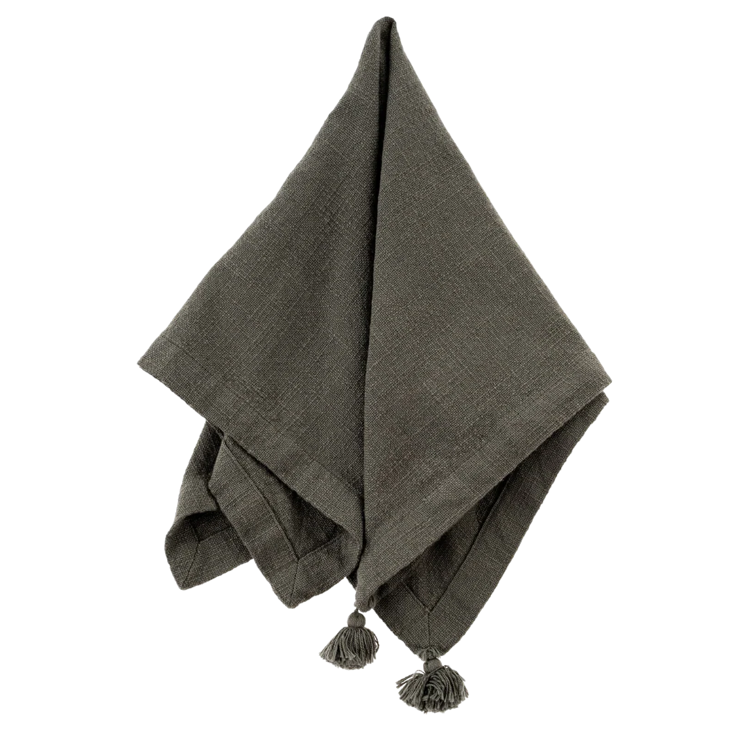 Tassel Napkin, Gunmetal - Image 3