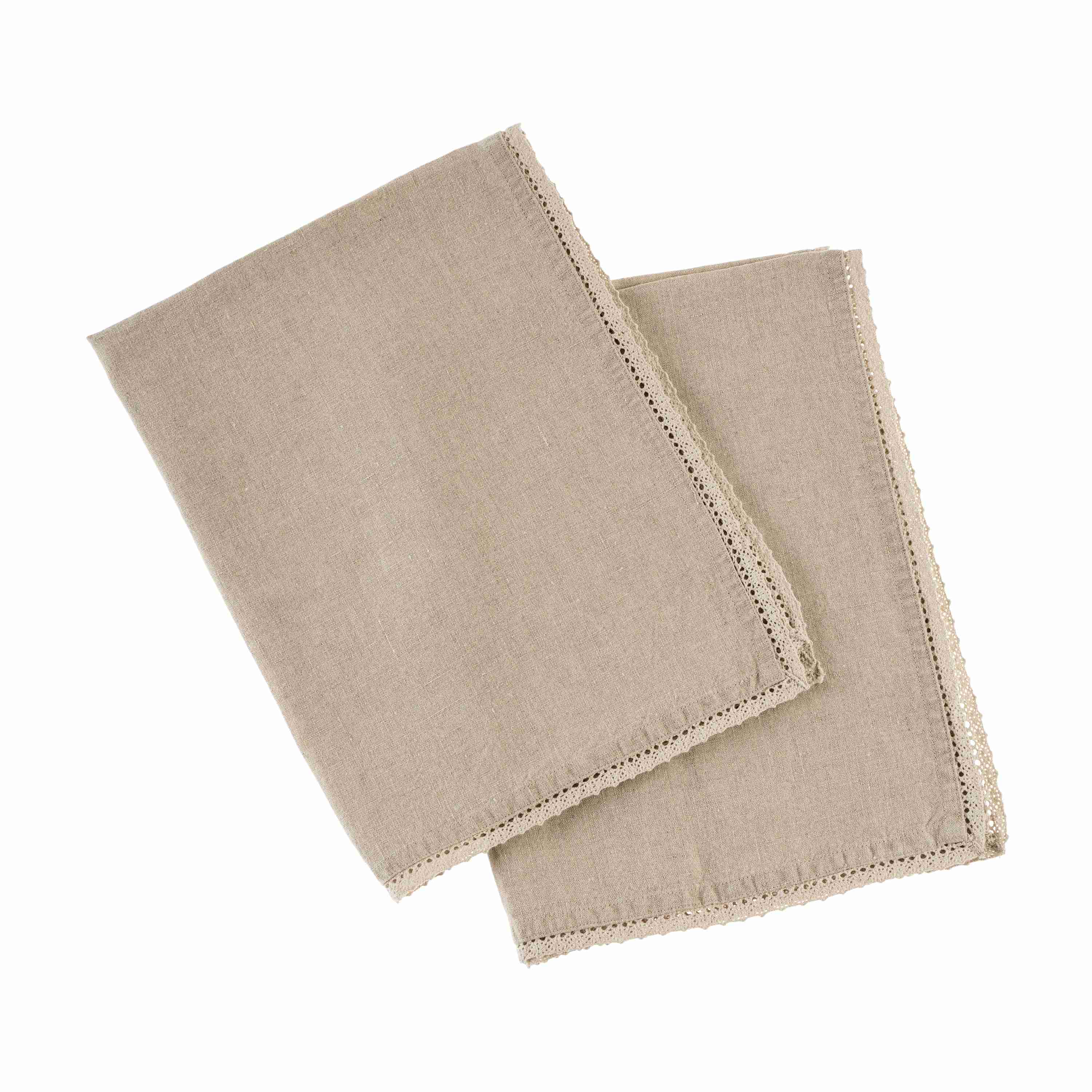 Eliza Lace Linen Tea Towels S/2 - Image 2