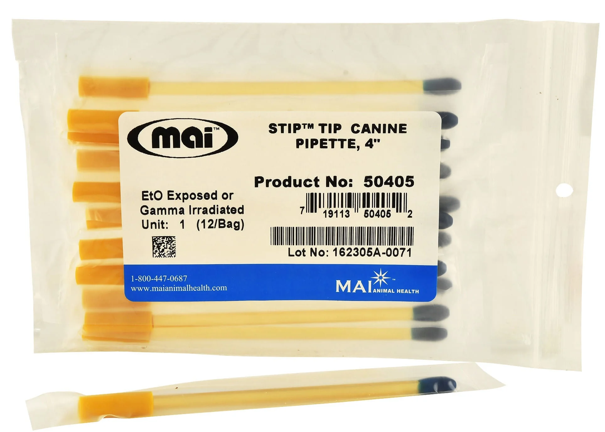 4″ Canine STIP Tip Pipette for Artificial Insemination, 12 Pack
