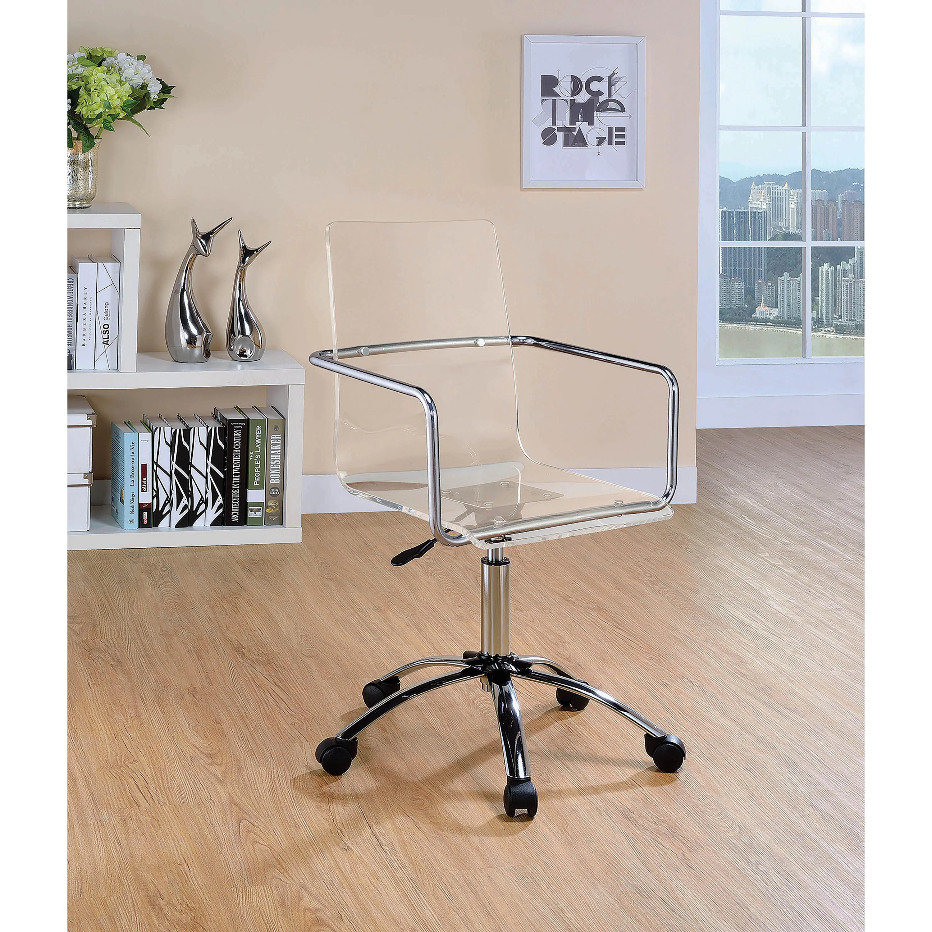 Coaster Furniture Amaturo 801436 Acrylic Adjustable Home Office Desk Chair – Clear