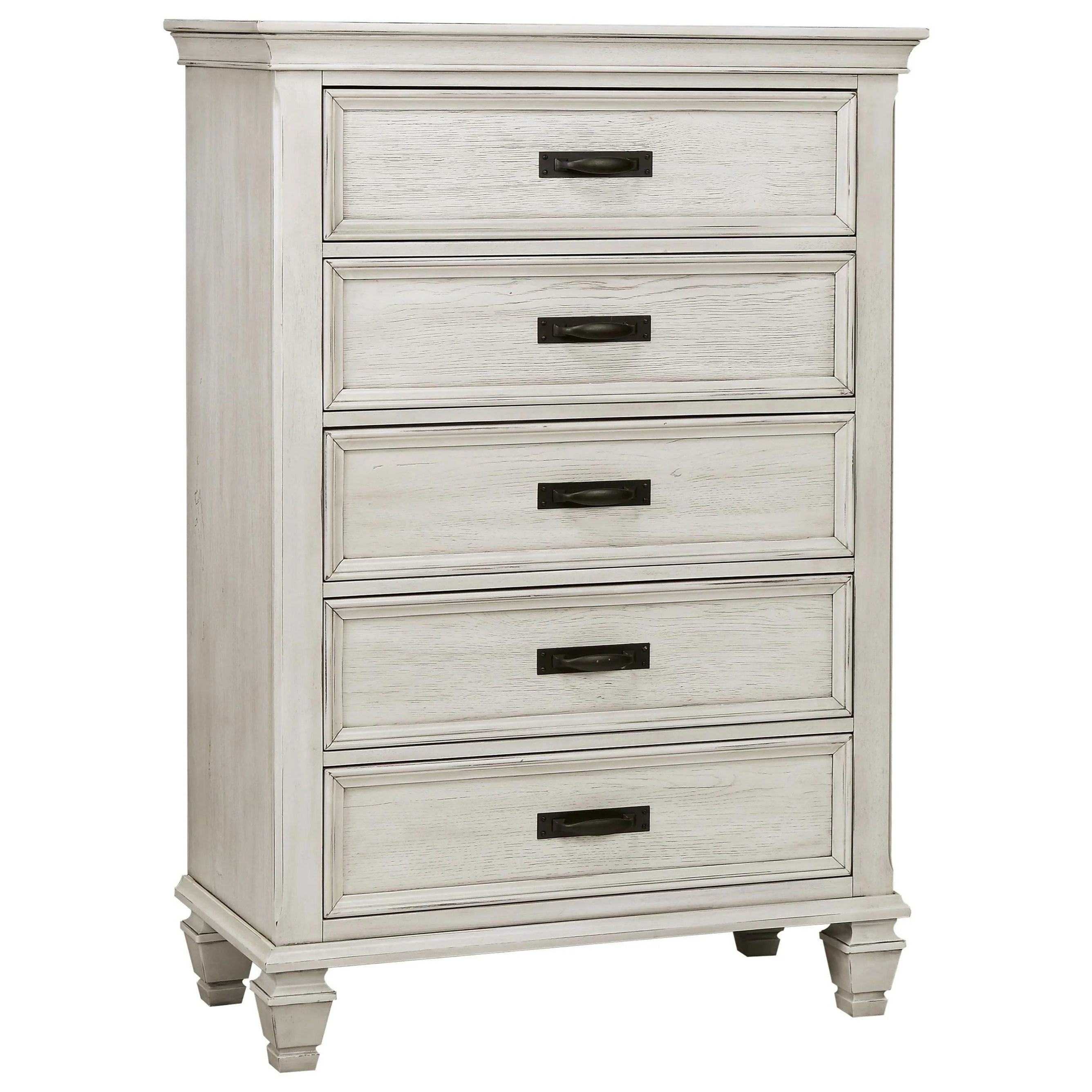 Coaster Furniture Franco 205335 5-Drawer Bedroom Chest – Distressed White