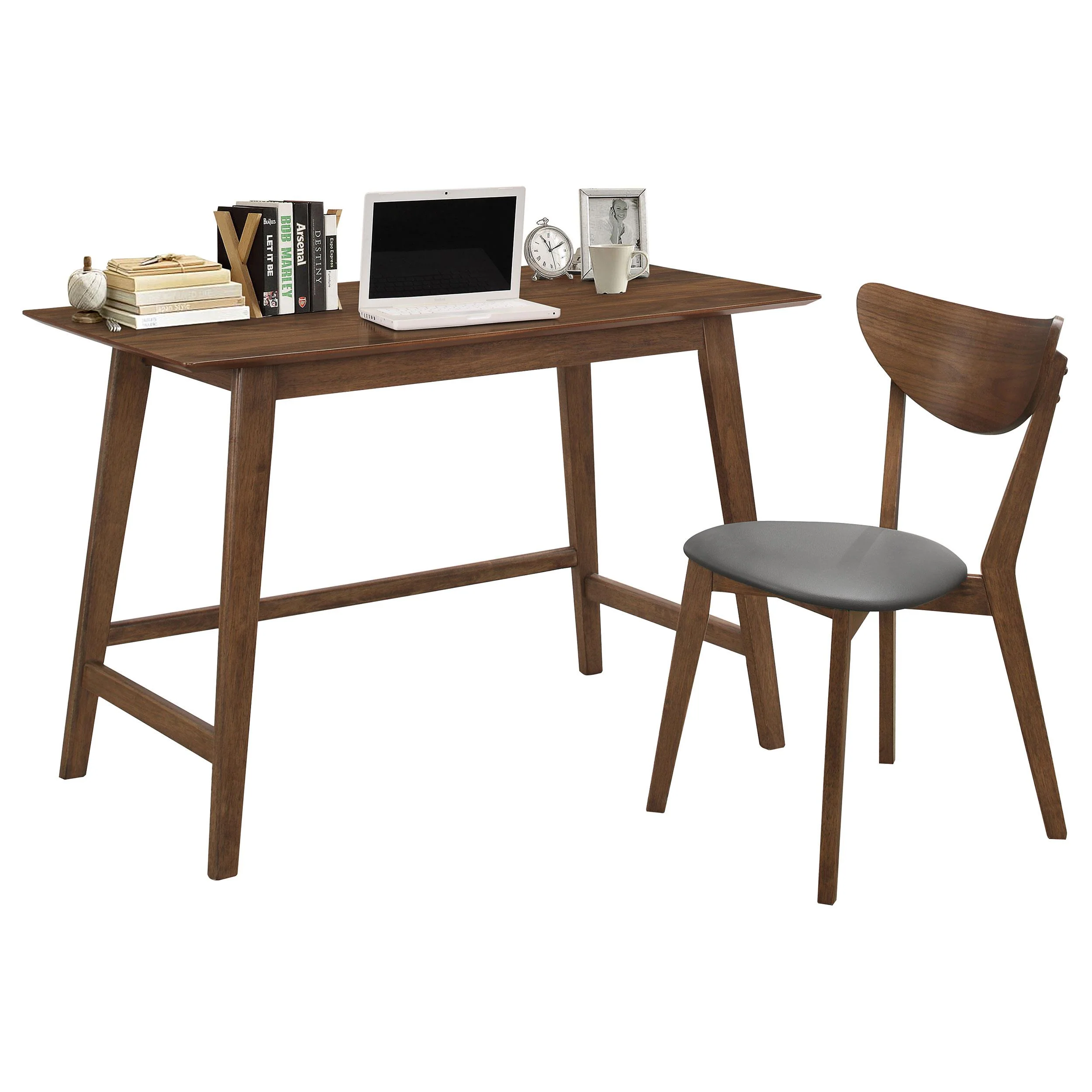 Coaster Furniture Karri 801095 2-piece Home Office Computer Desk and Chair Set – Walnut