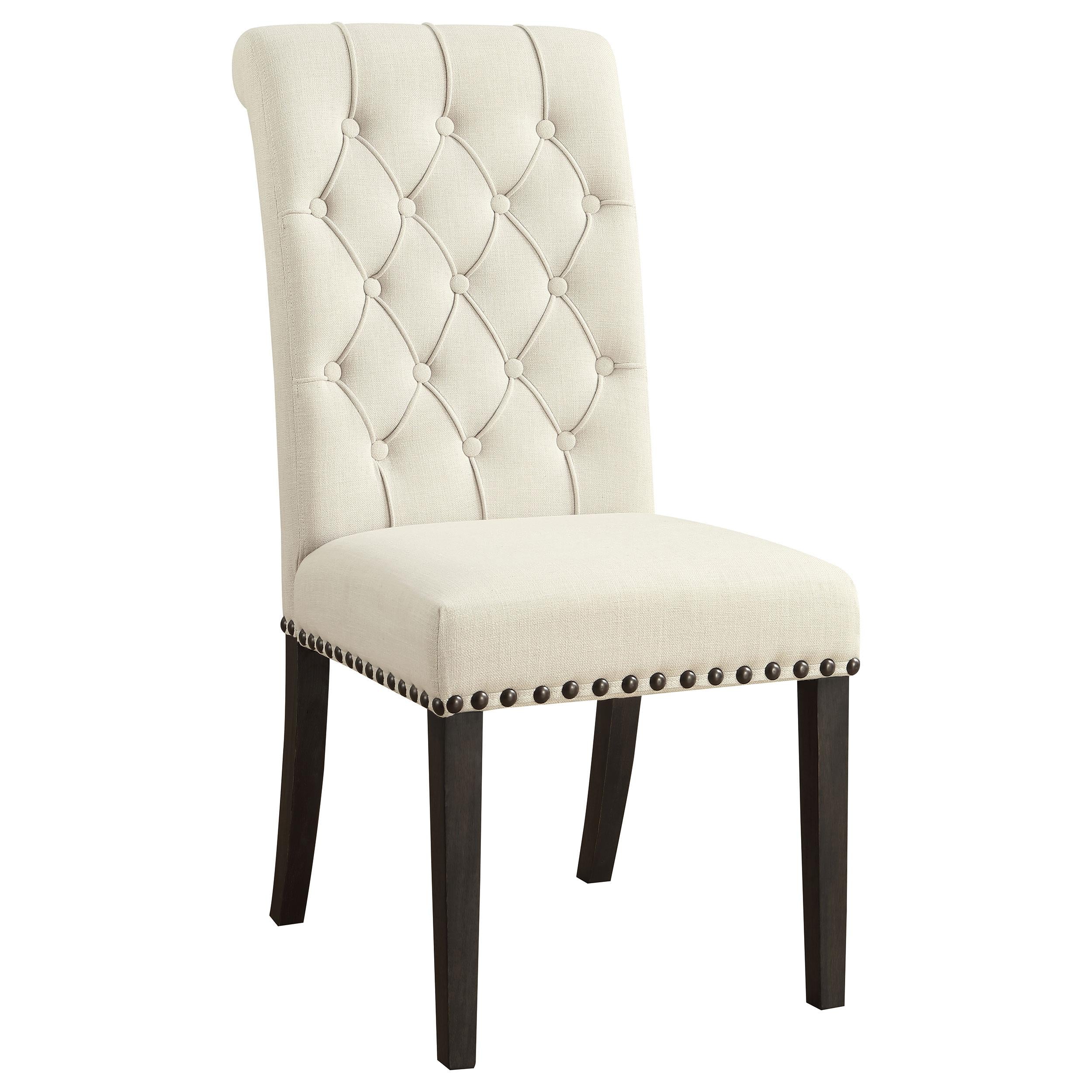 Coaster Furniture Alana 107286 Fabric Upholstered Dining Side Chair – Beige (Set of 2)