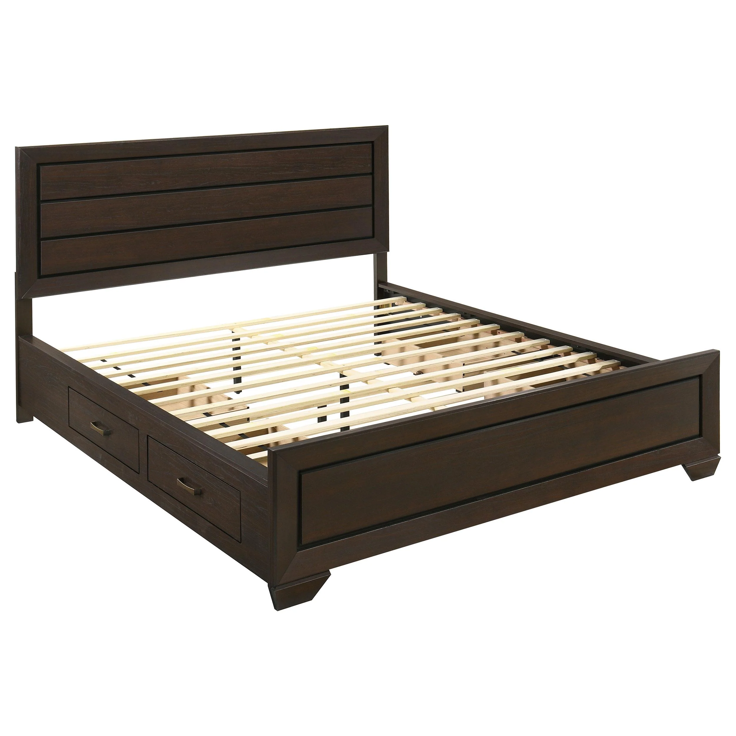 Coaster Furniture Kauffman 204390KW Wood California King Storage Panel Bed - Dark Cocoa - Image 1