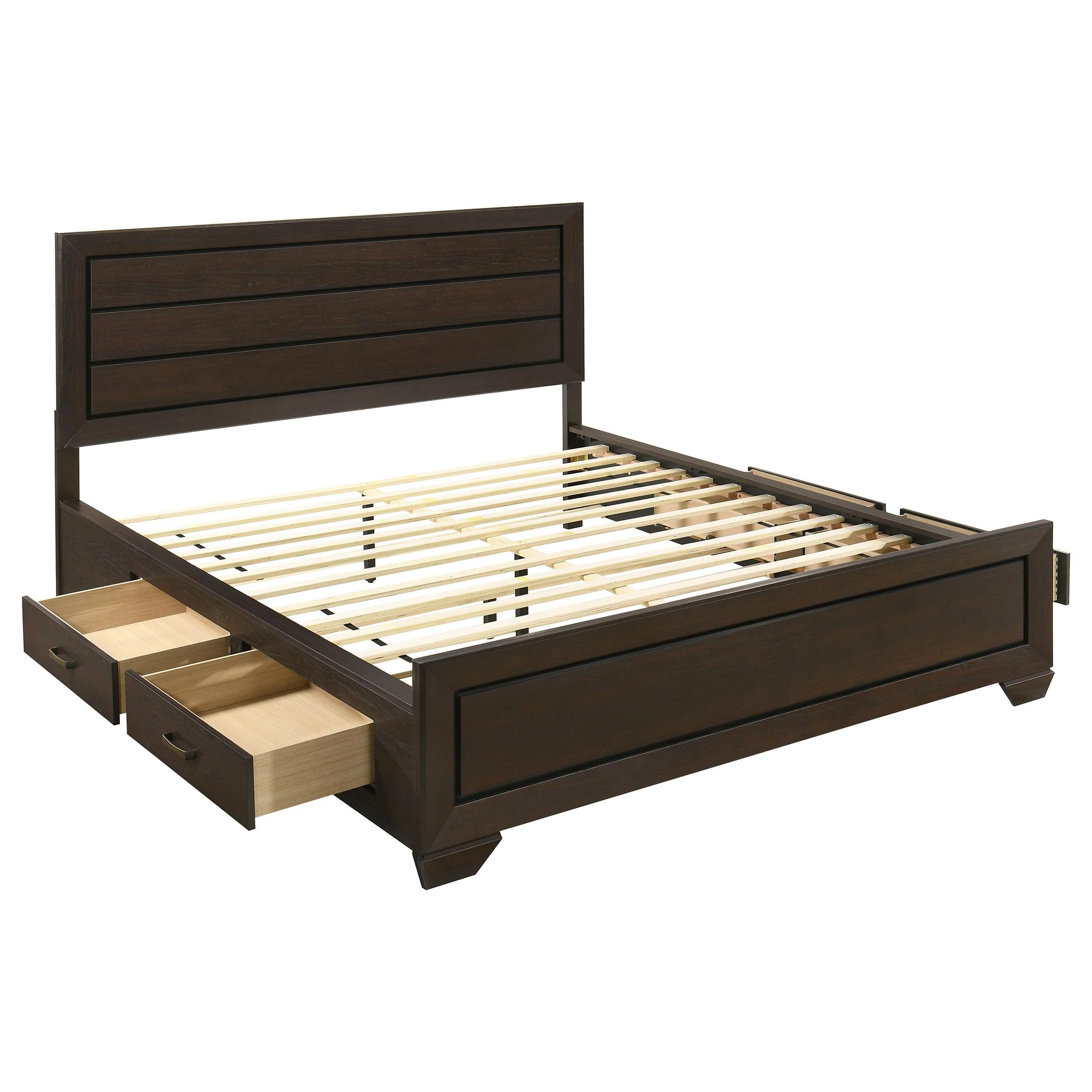Coaster Furniture Kauffman 204390KW Wood California King Storage Panel Bed - Dark Cocoa - Image 2