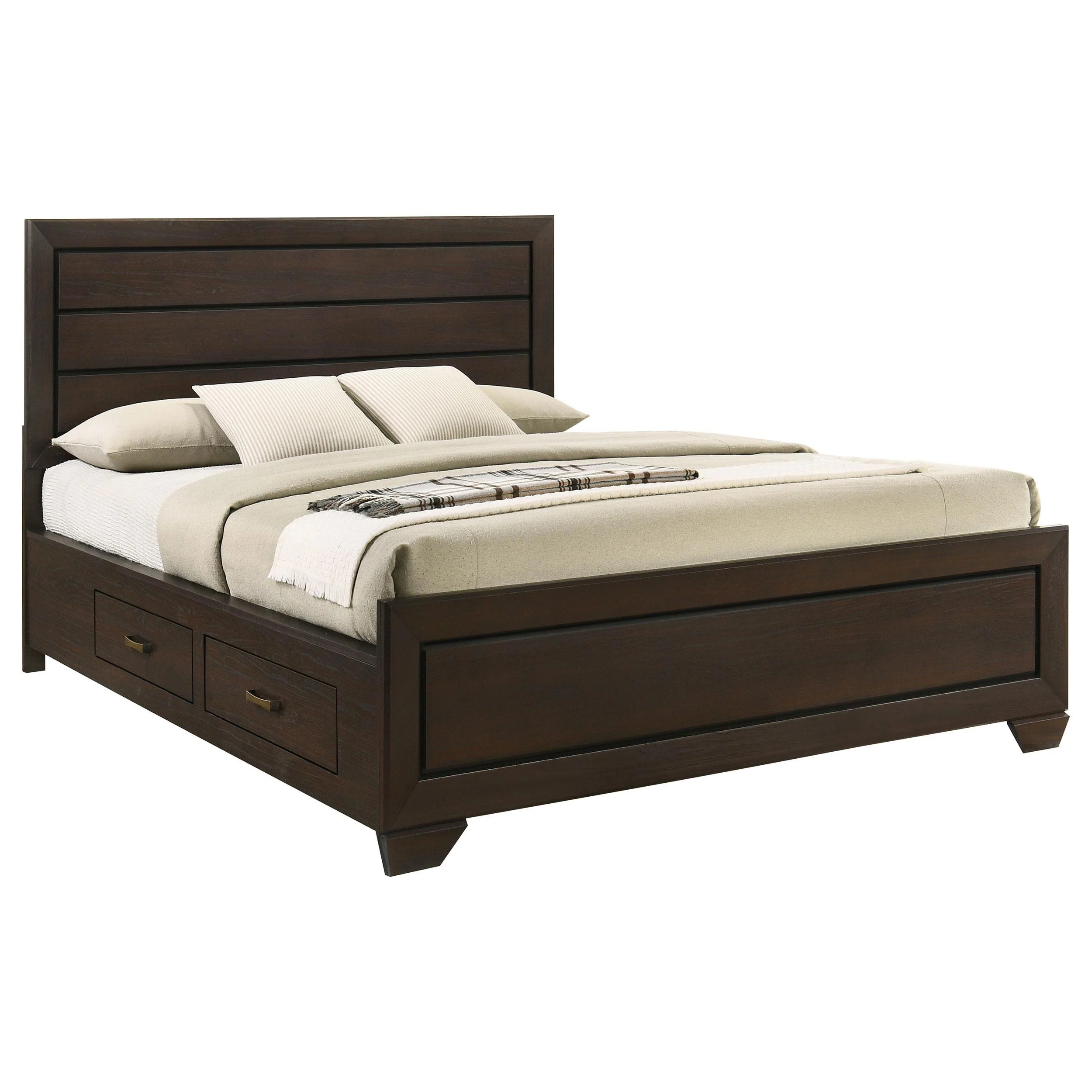 Coaster Furniture Kauffman 204390KW Wood California King Storage Panel Bed - Dark Cocoa - Image 3