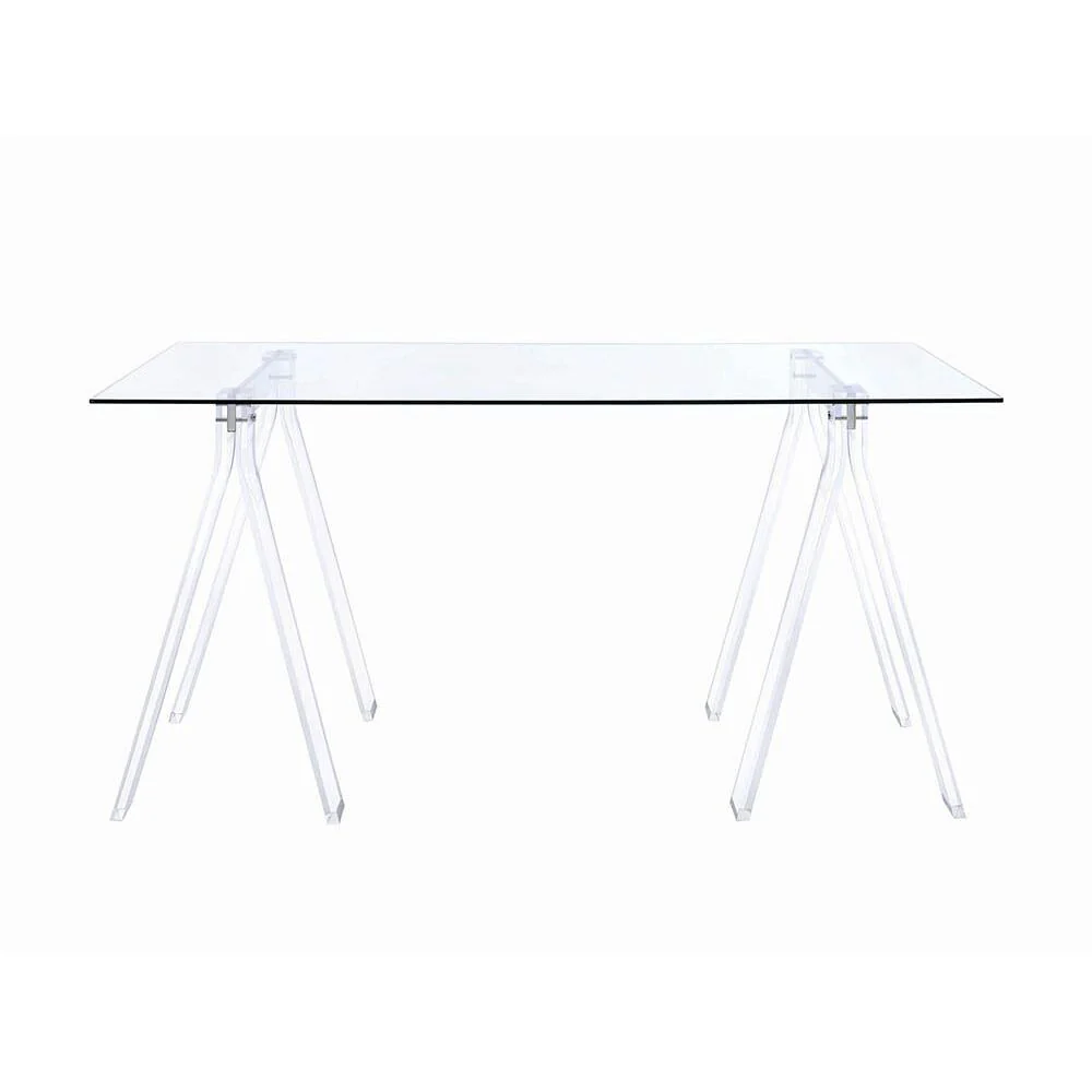 Coaster Furniture Amaturo 801535 59-inch Glass Top Acrylic Writing Desk - Clear - Image 2