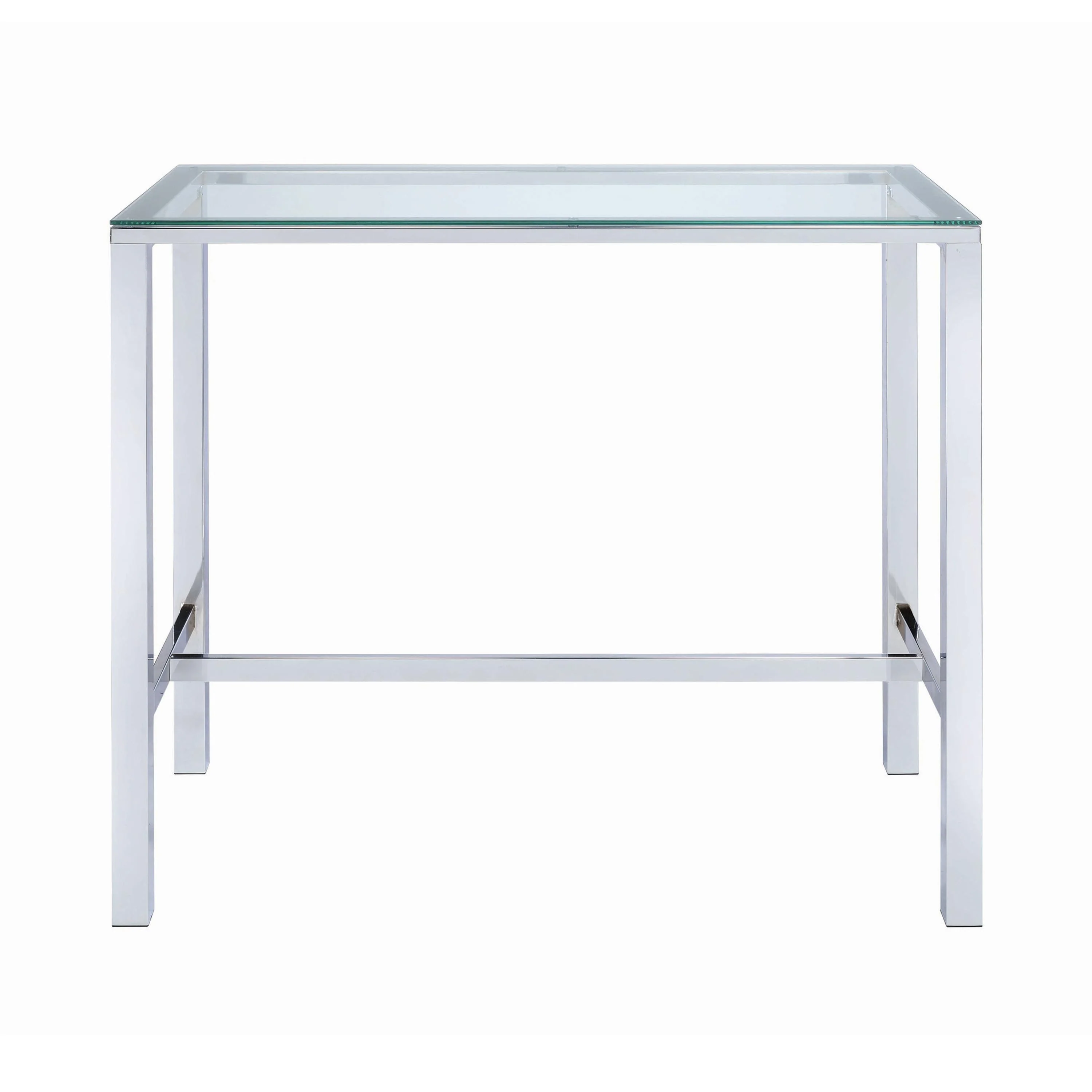 Coaster Furniture Tolbert 104873 Rectangular 47-inch Glass Top Pub Bar Table - Chrome - Image 2