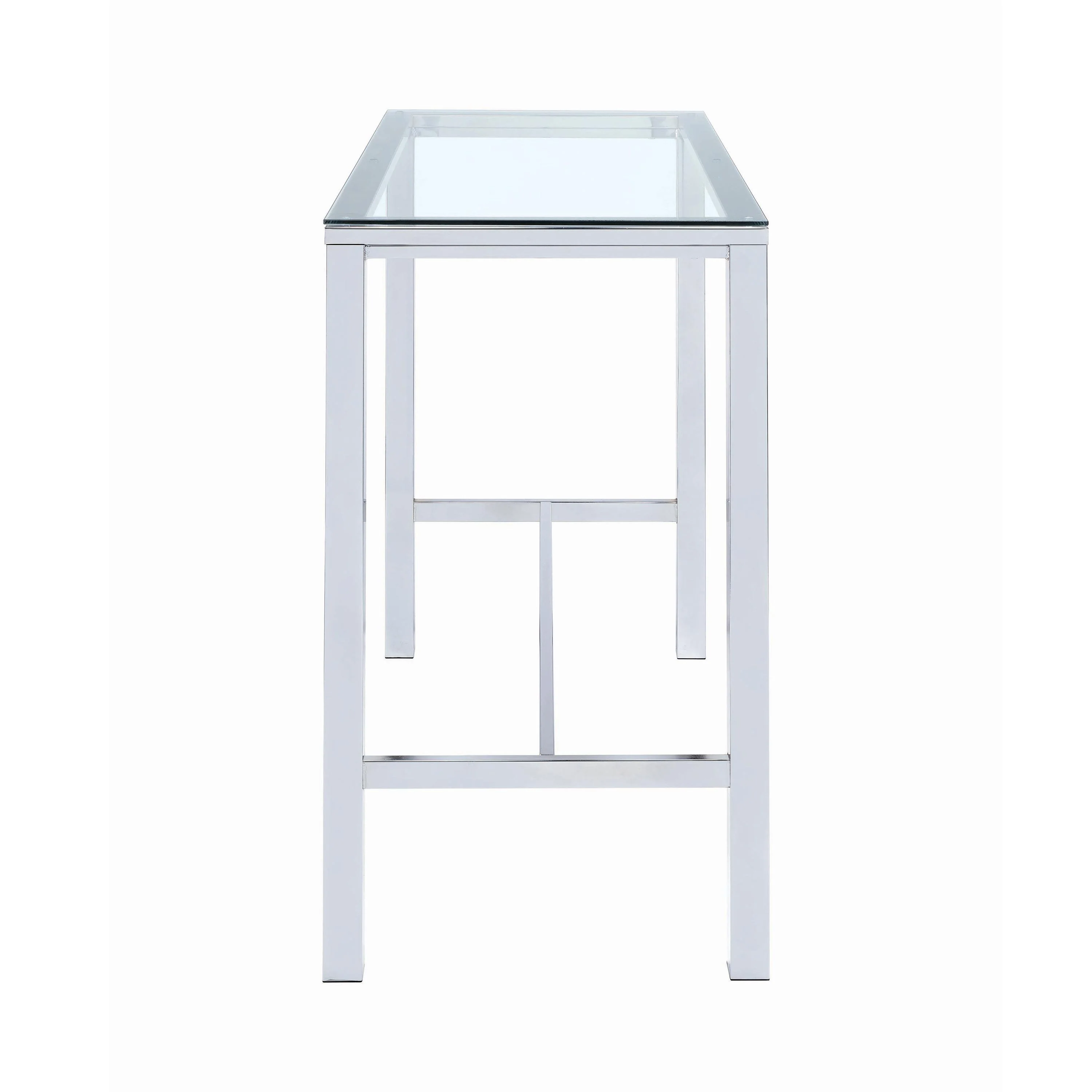 Coaster Furniture Tolbert 104873 Rectangular 47-inch Glass Top Pub Bar Table - Chrome - Image 3