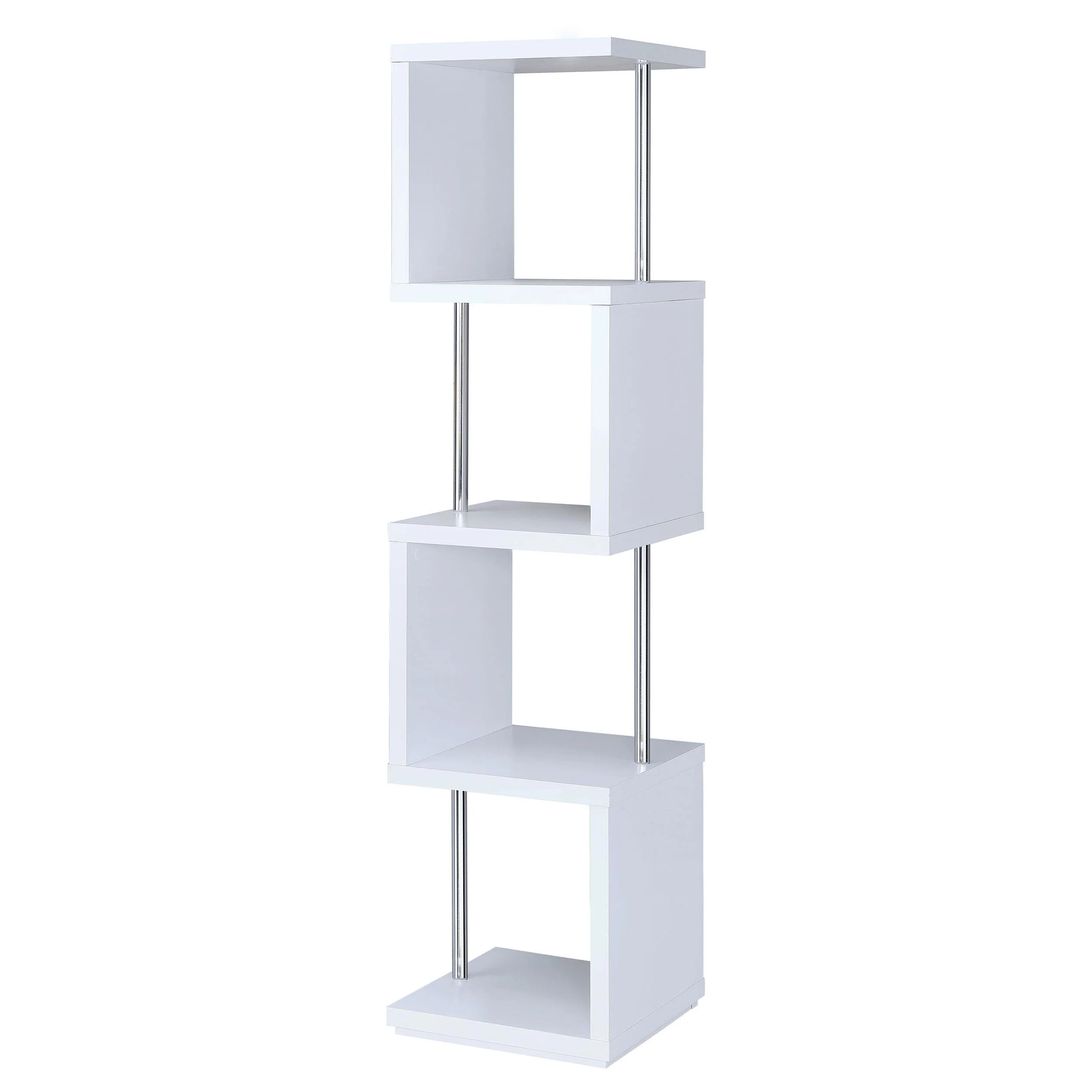Coaster Furniture Baxter 801418 67-inch 4-shelf Bookshelf – White and Chrome