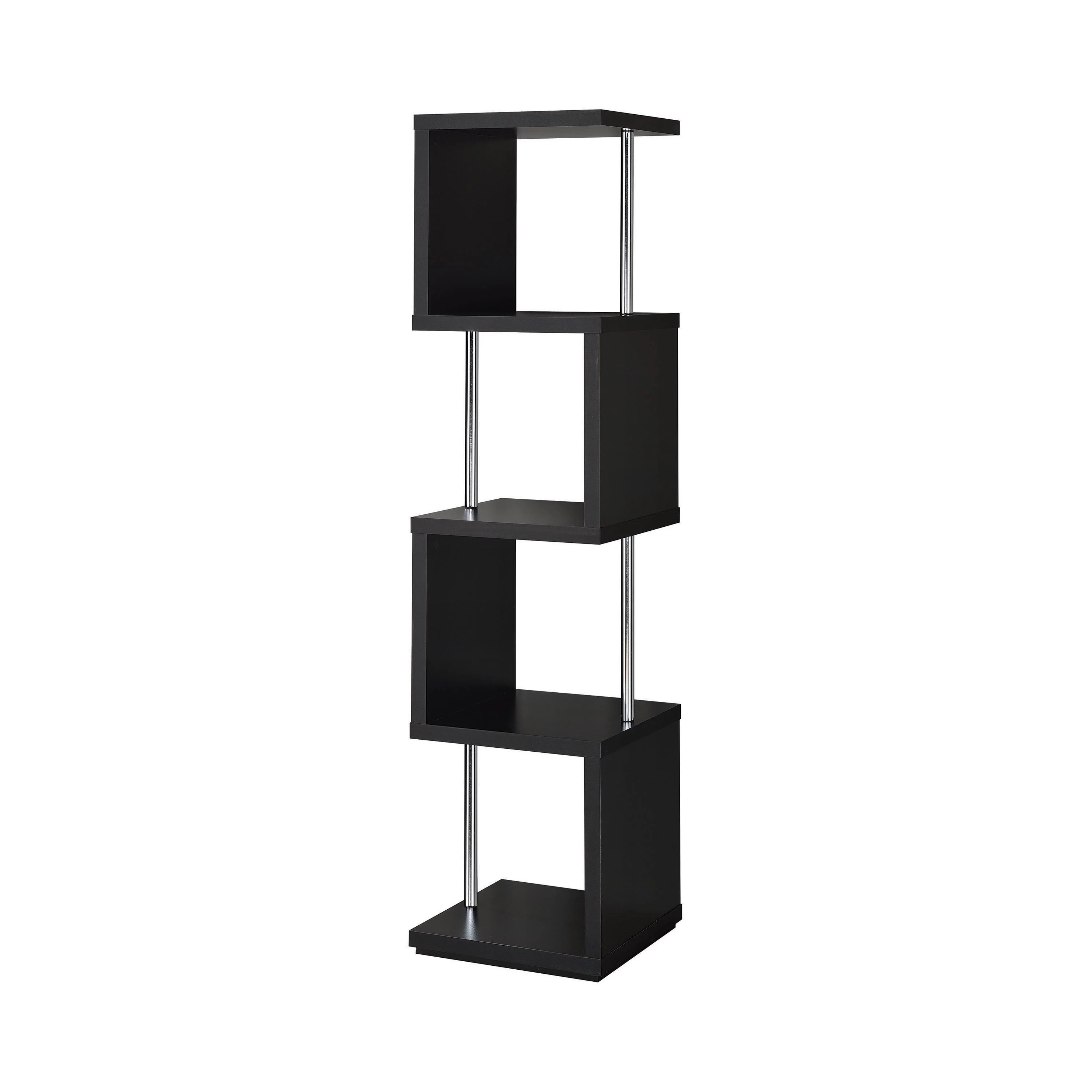 Coaster Furniture Baxter 801419 67-inch 4-shelf Bookshelf – Black and Chrome