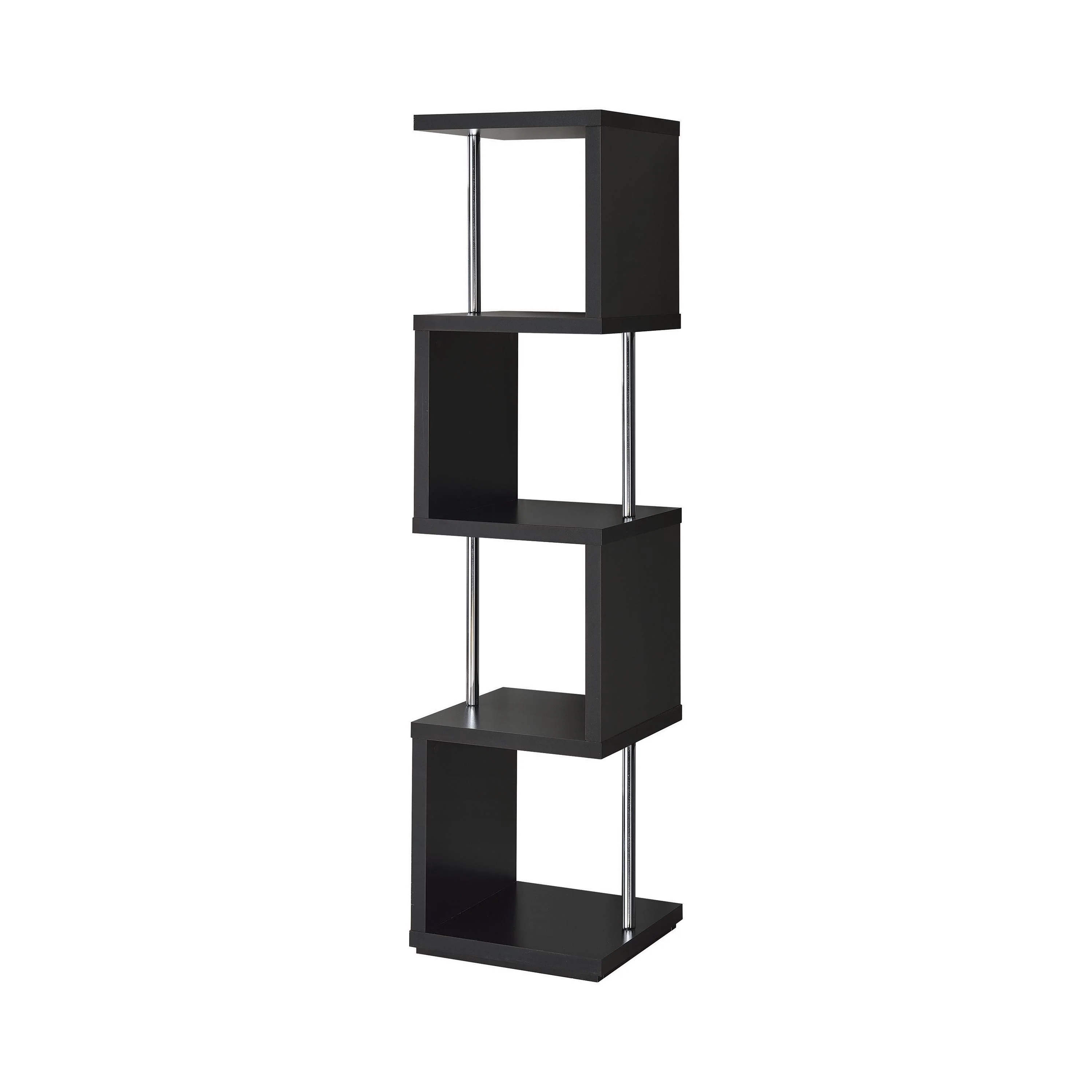 Coaster Furniture Baxter 801419 67-inch 4-shelf Bookshelf - Black and Chrome - Image 2