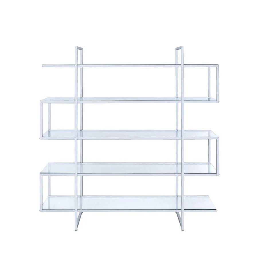 Coaster Furniture Elmer 801304 63-inch 5-shelf Bookshelf - Clear and Chrome - Image 1