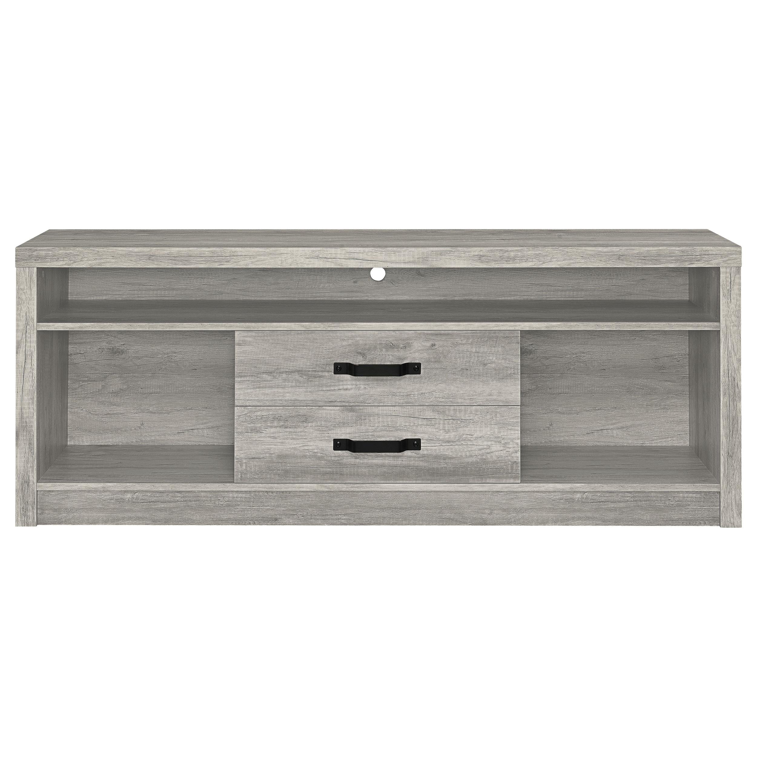 Coaster Furniture Burke 701024 2-Drawer Engineered Wood 59" TV Stand - Grey Driftwood - Image 3