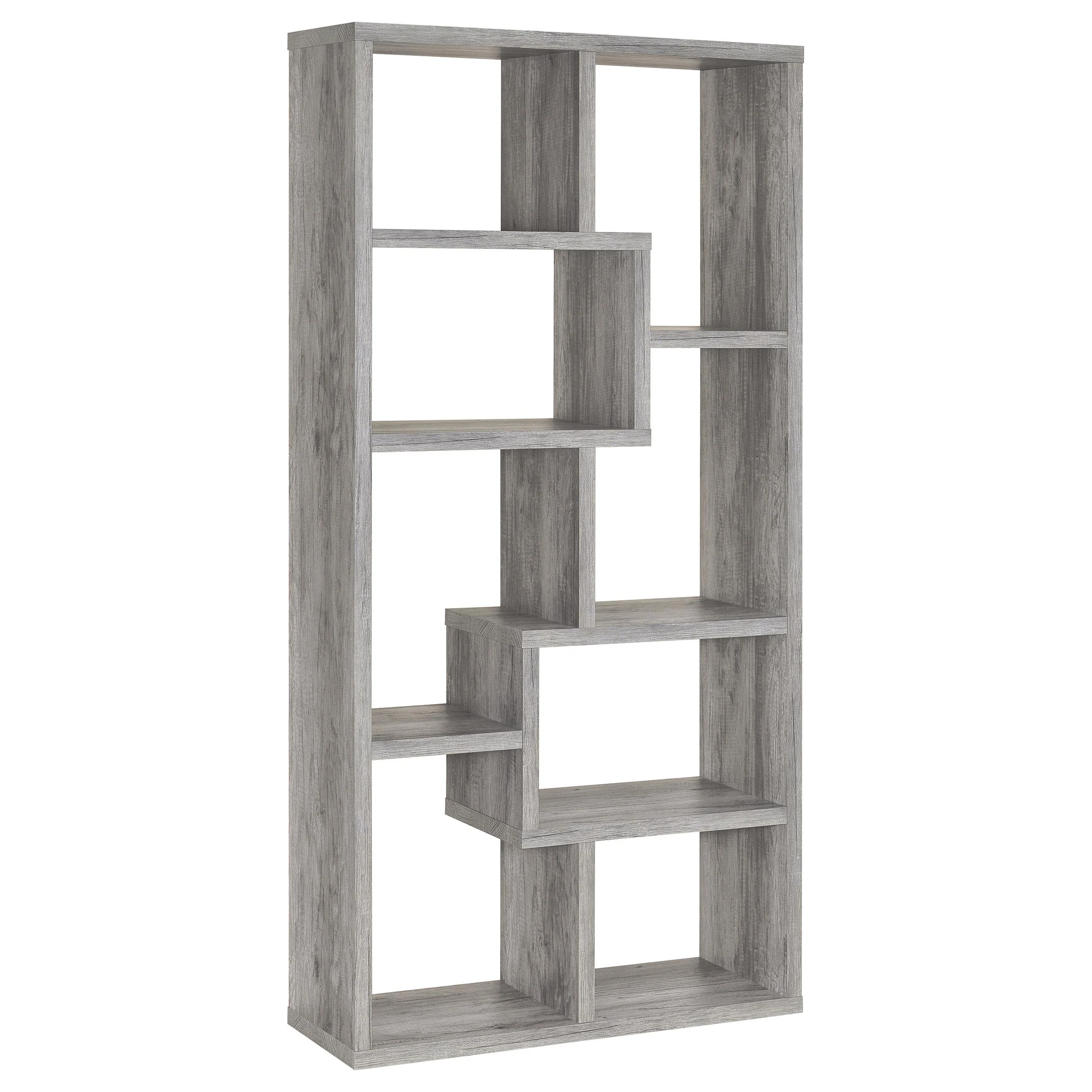 Coaster Furniture Theo 801137 71-inch 7-shelf Bookshelf - Grey Driftwood - Image 1