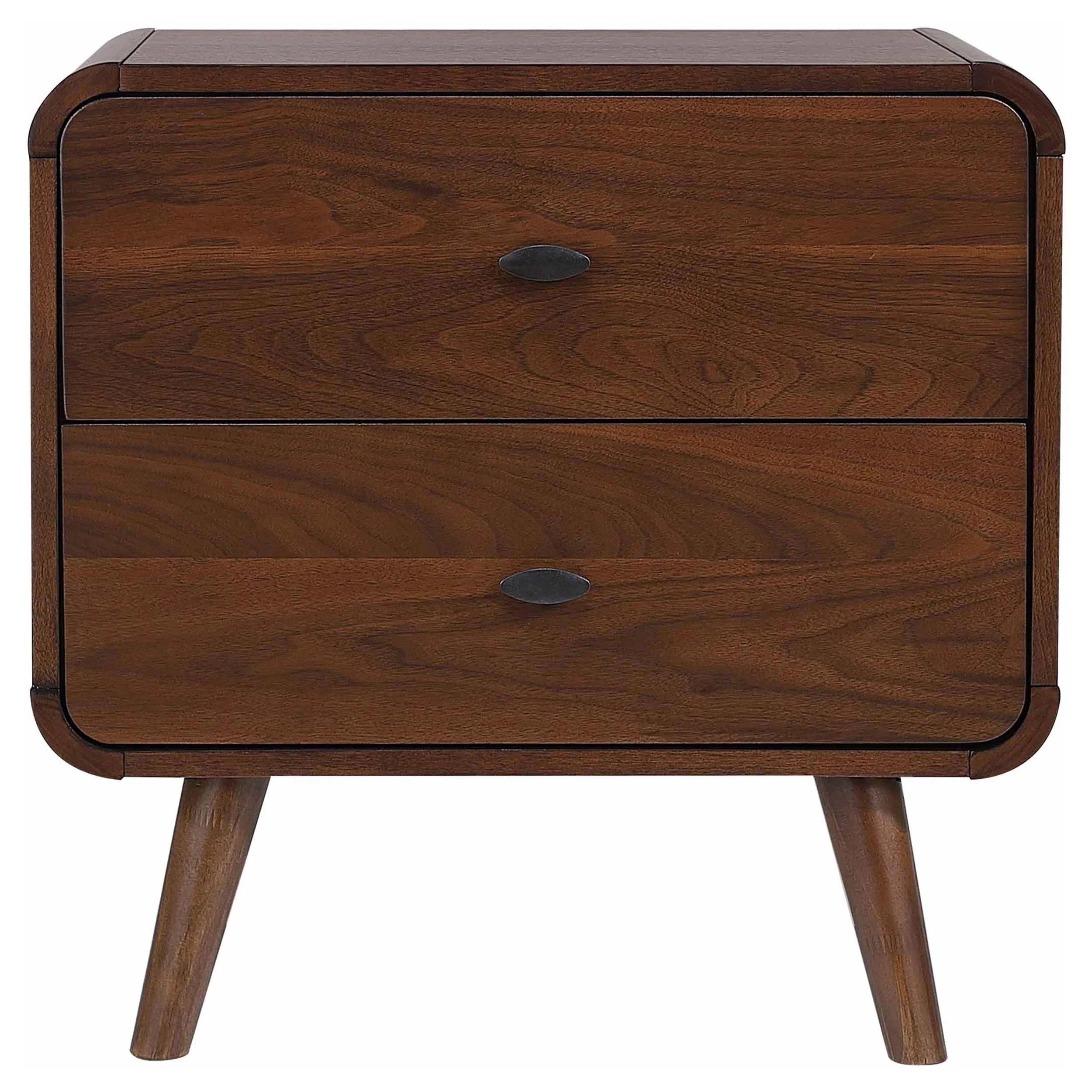 Coaster Furniture Robyn 205132 2-Drawer Nightstand Bedside Table - Dark Walnut - Image 2