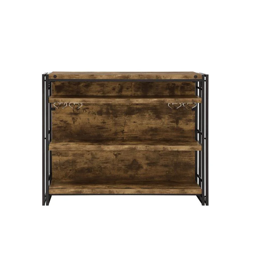 Coaster Furniture Renaldi 130071 3-shelf Home Bar Wine Cabinet - Rustic Nutmeg - Image 2