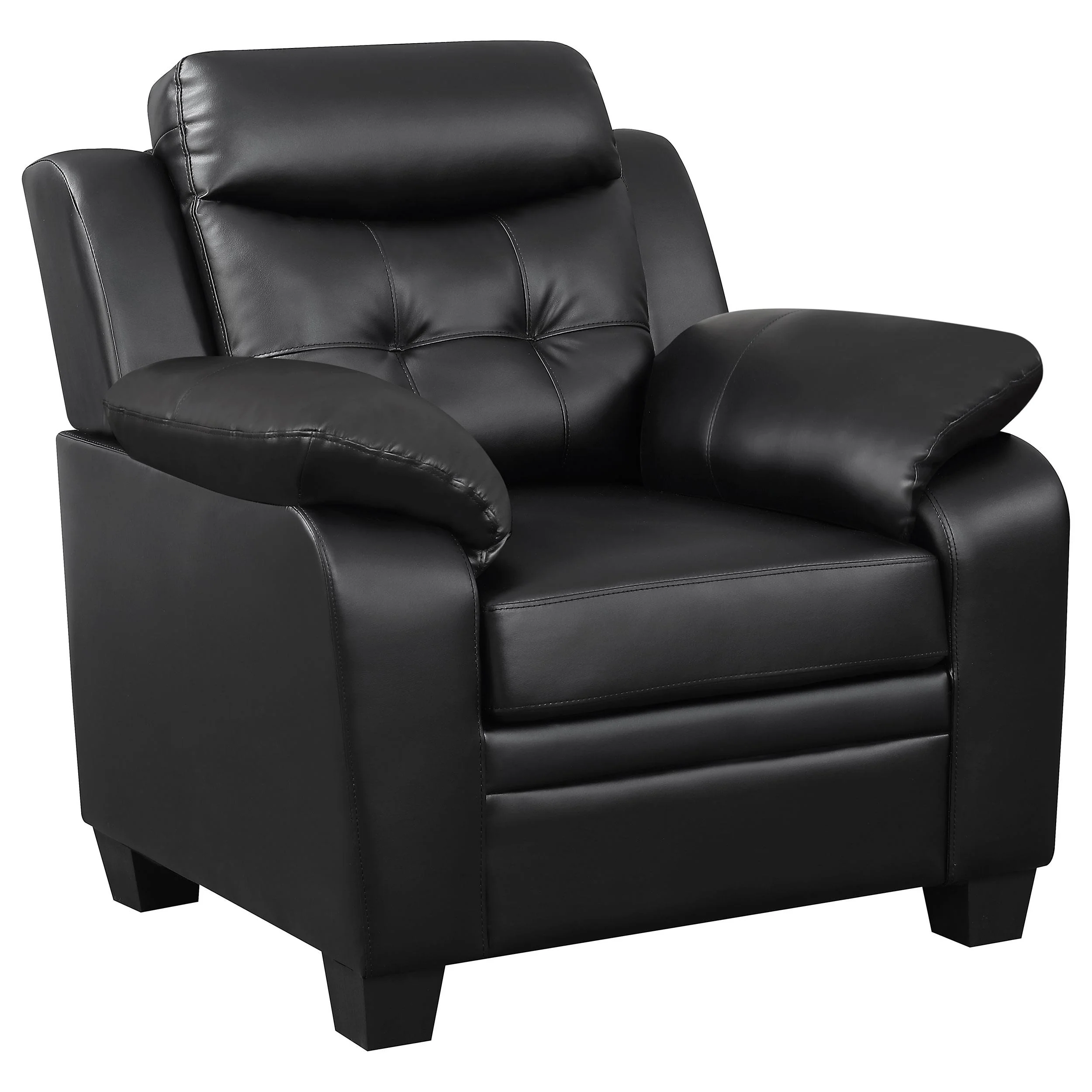 Coaster Furniture Finley 506553 Upholstered Padded Arm Tufted Accent Chair - Black - Image 1