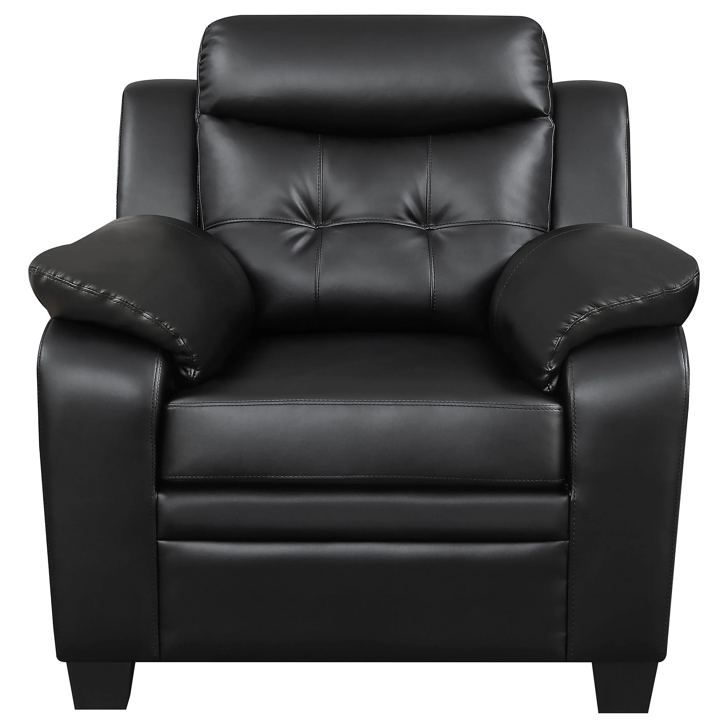 Coaster Furniture Finley 506553 Upholstered Padded Arm Tufted Accent Chair - Black - Image 2