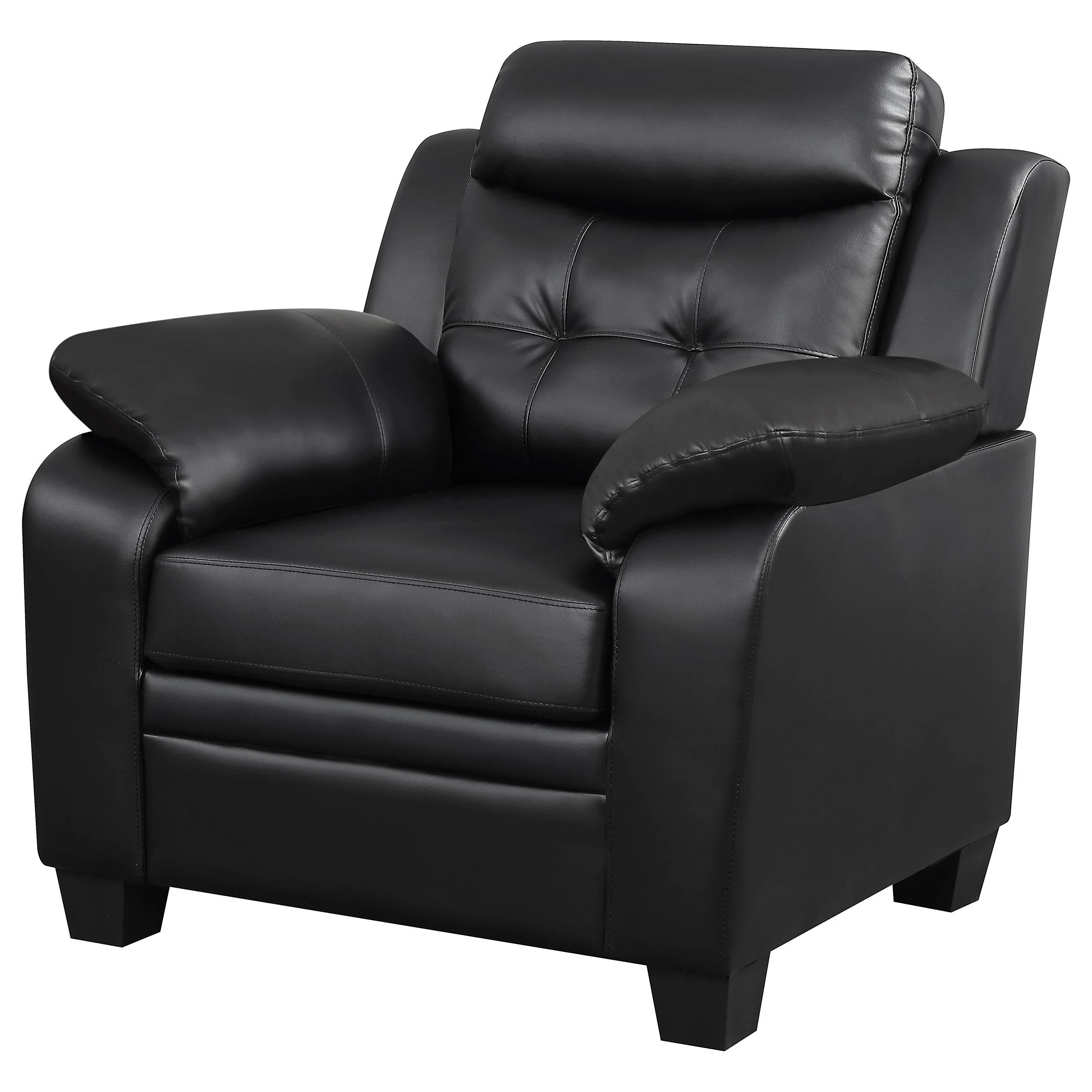 Coaster Furniture Finley 506553 Upholstered Padded Arm Tufted Accent Chair - Black - Image 3