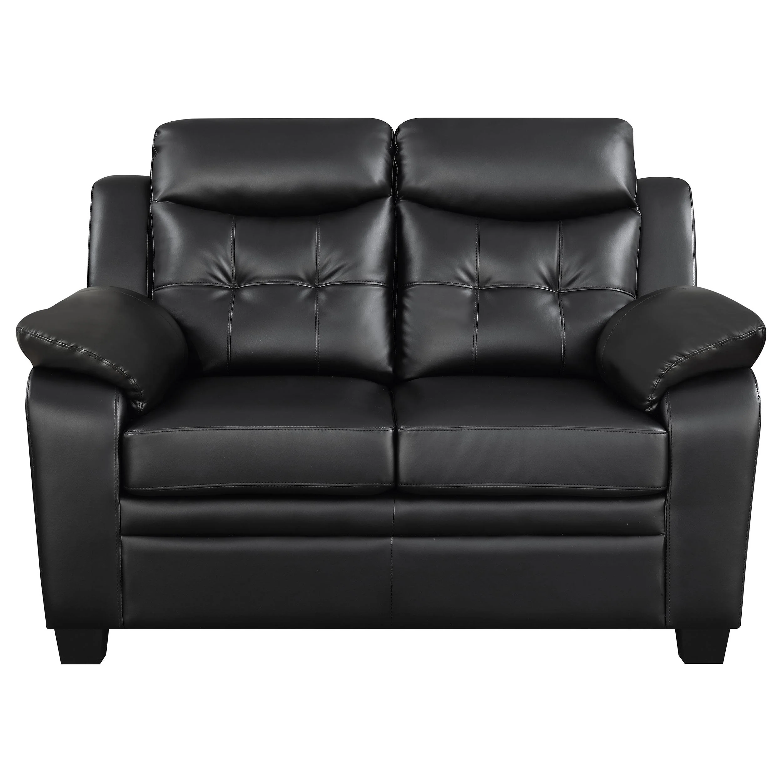 Coaster Furniture Finley 506552 Upholstered Padded Arm Tufted Loveseat - Black - Image 2