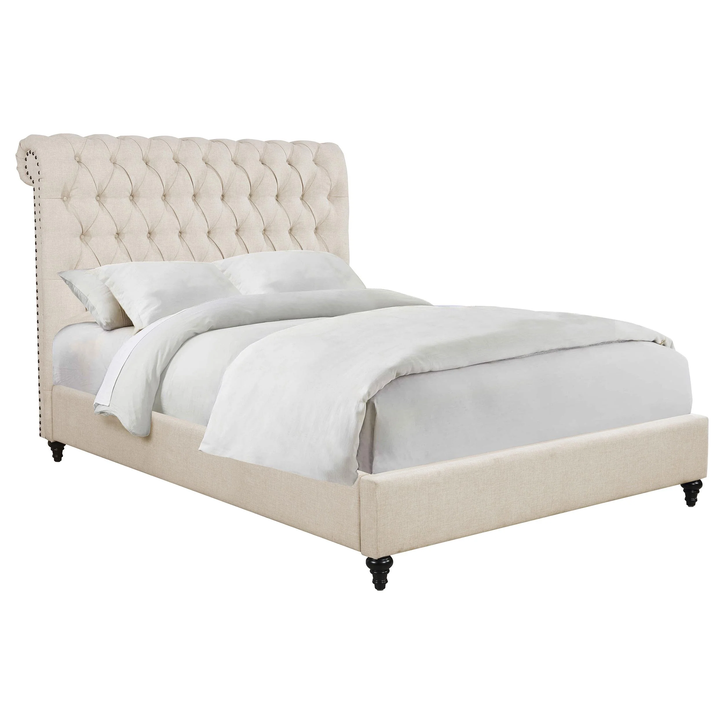 Coaster Furniture Devon 300525F 57-inch Upholstered Full Panel Bed - Beige - Image 2