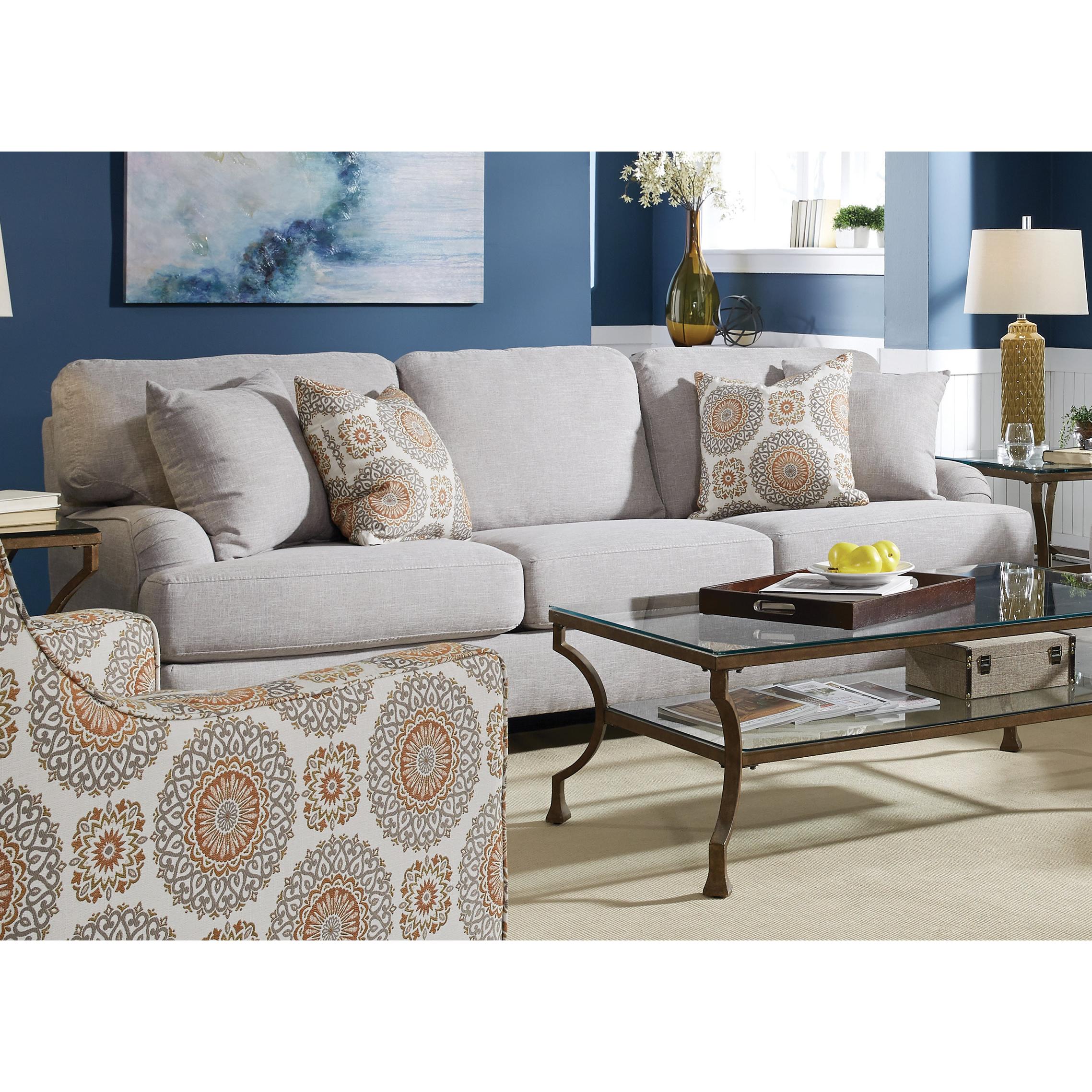Franklin Brianna Stationary Fabric Sofa 887-40 3521-27 - Image 1