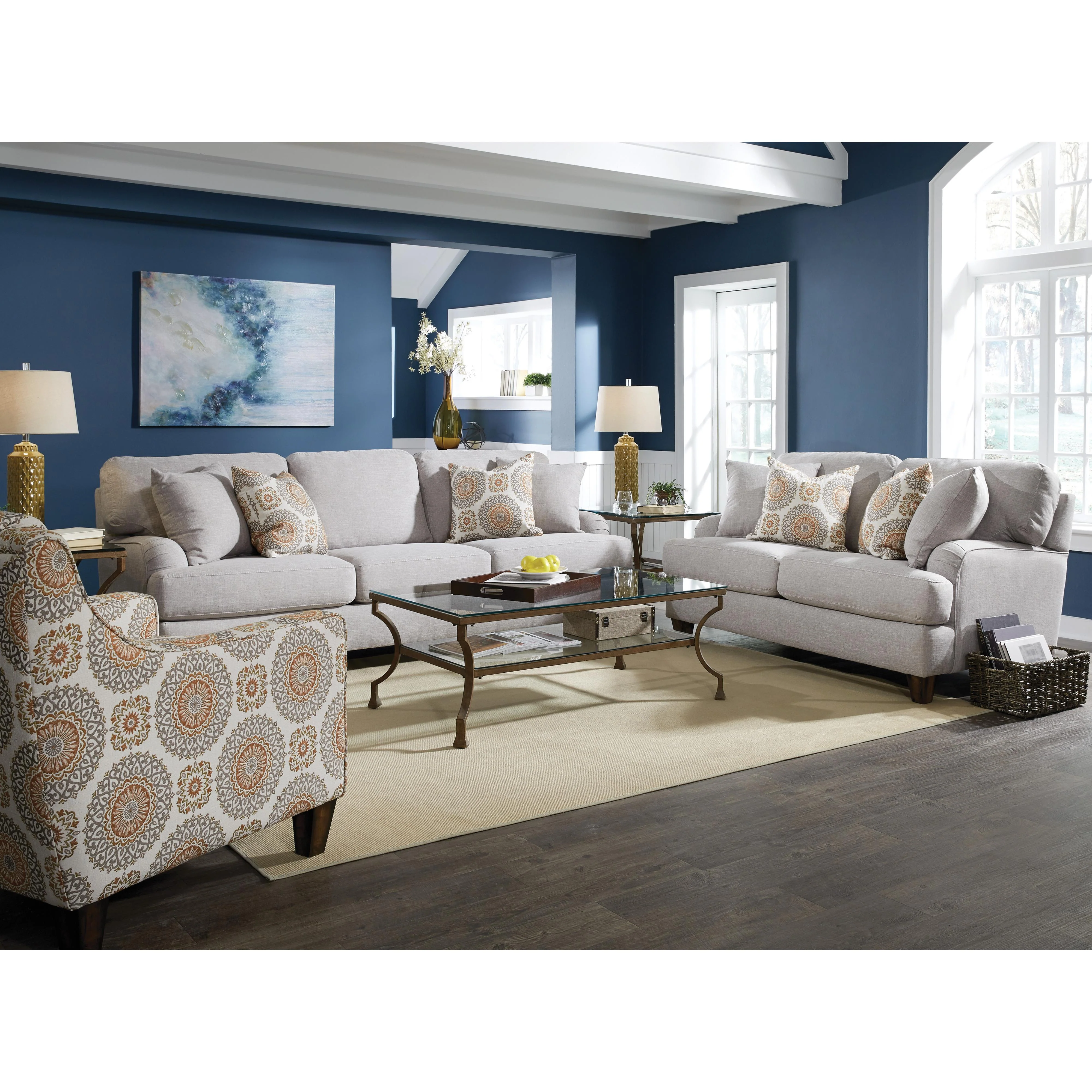 Franklin Brianna Stationary Fabric Loveseat 887-20 3521-27 - Image 2