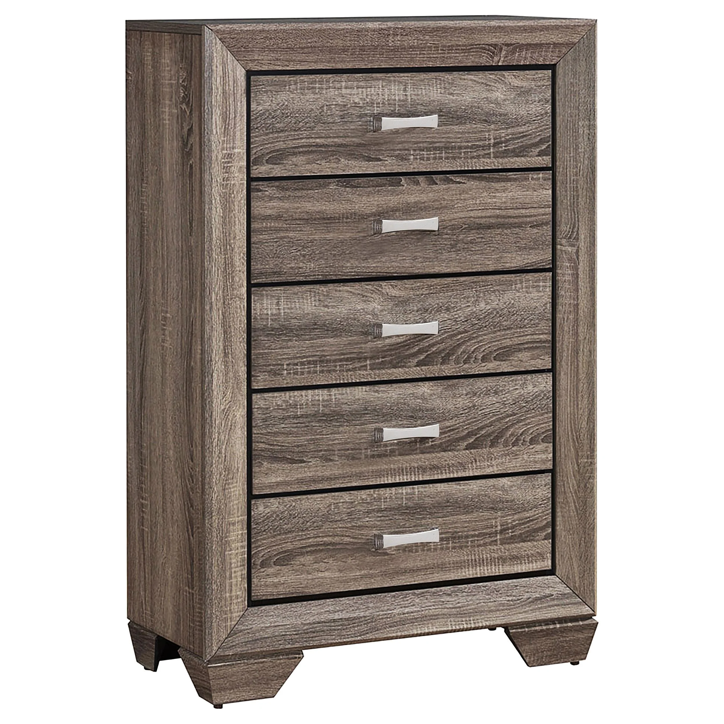 Coaster Furniture Kauffman 204195 5-Drawer Bedroom Chest - Washed Taupe - Image 1