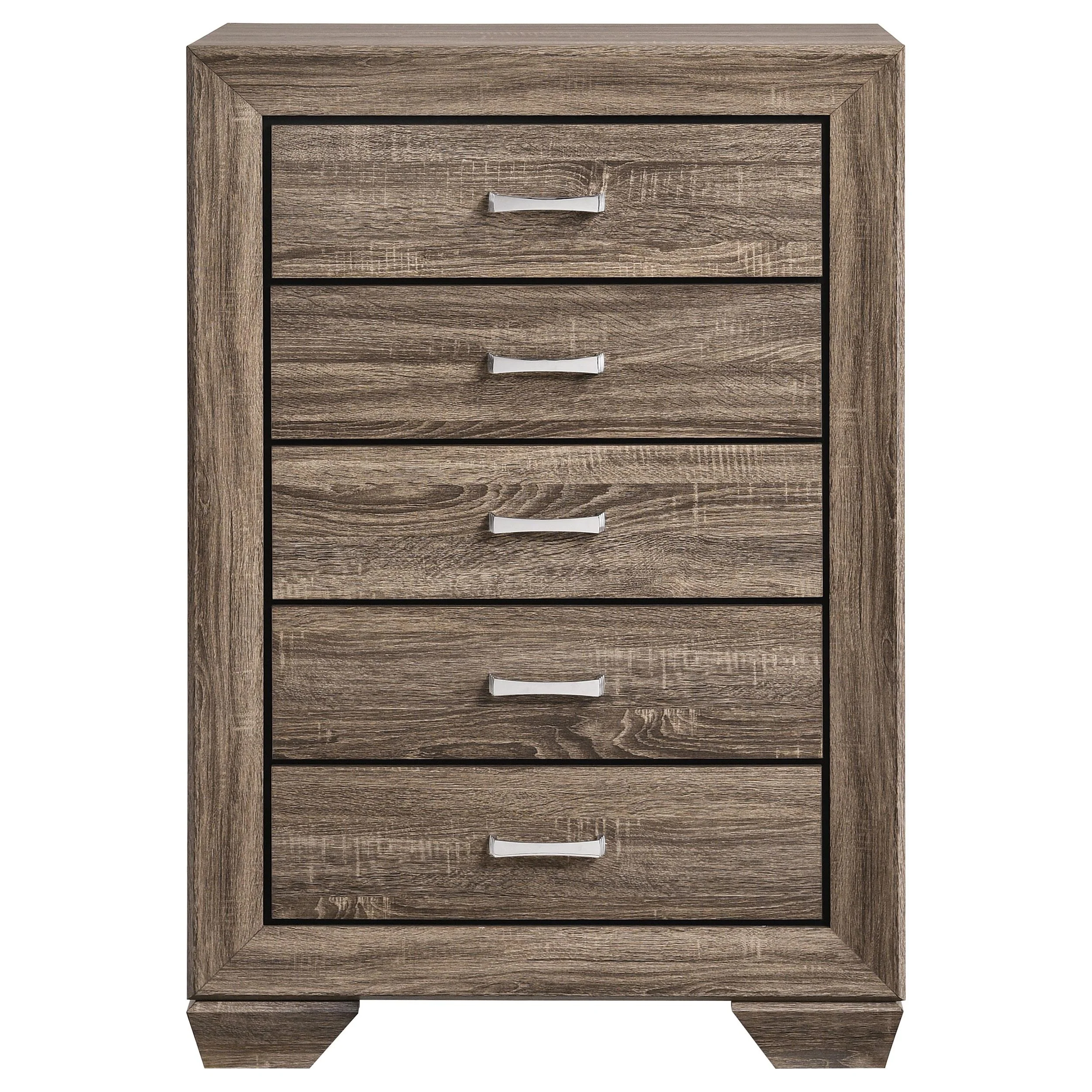 Coaster Furniture Kauffman 204195 5-Drawer Bedroom Chest - Washed Taupe - Image 2