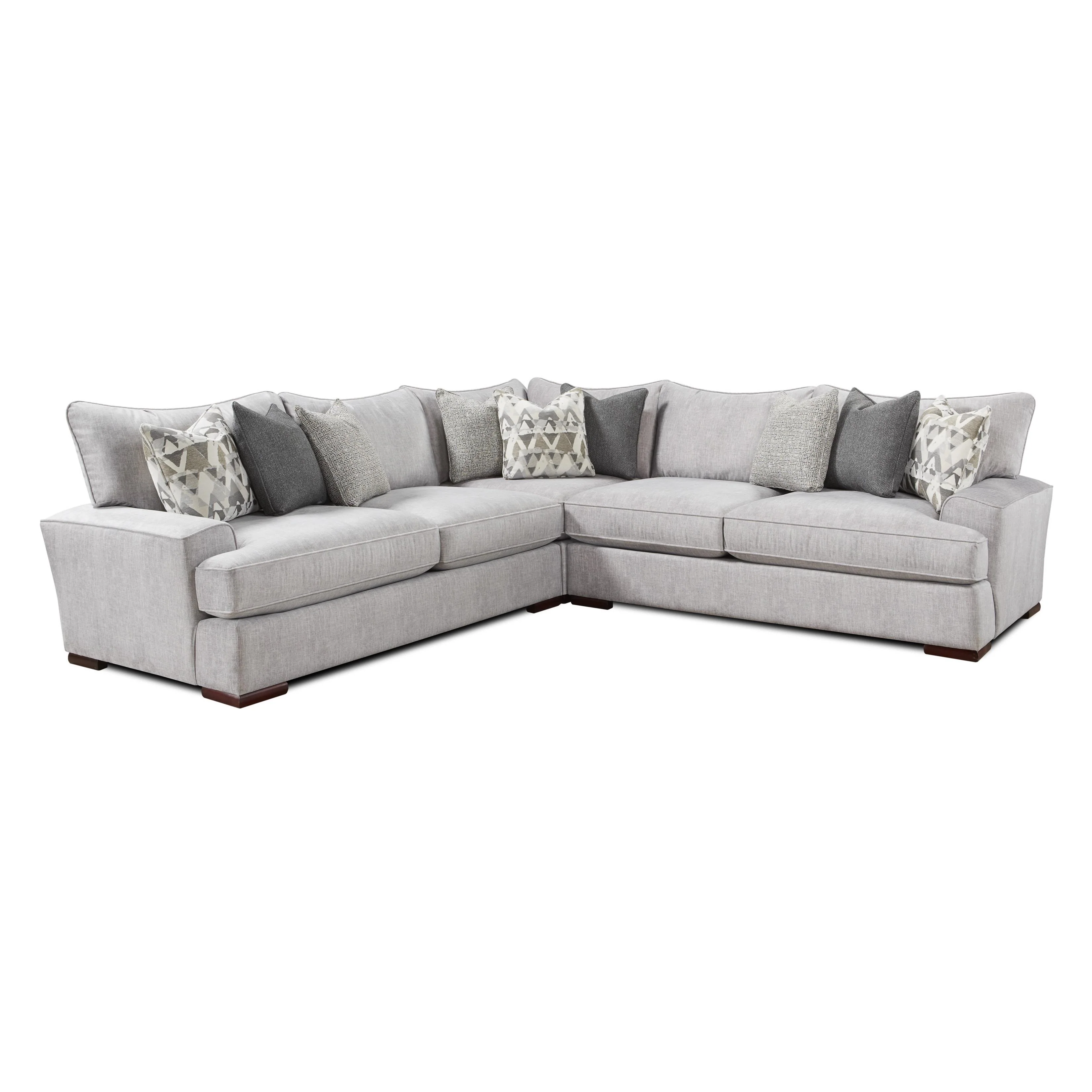 Fusion Furniture Fabric 3 pc Sectional 2001ALTON SILVER/2005ALTON SILVER/2000ALTON SILVER - Image 1