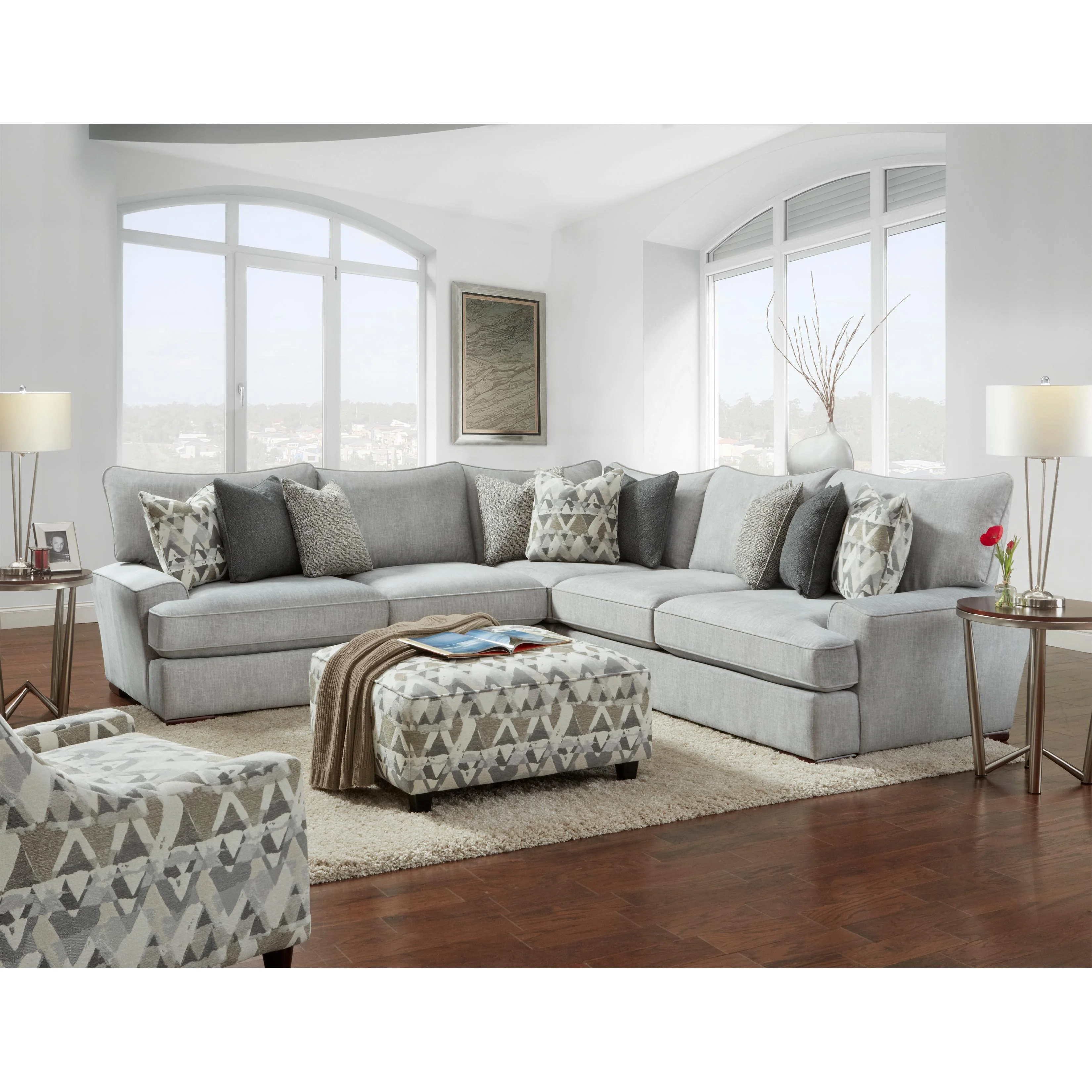 Fusion Furniture Stationary Fabric Accent Chair 552 MOUNTAIN VIEW CEMENT - Image 2