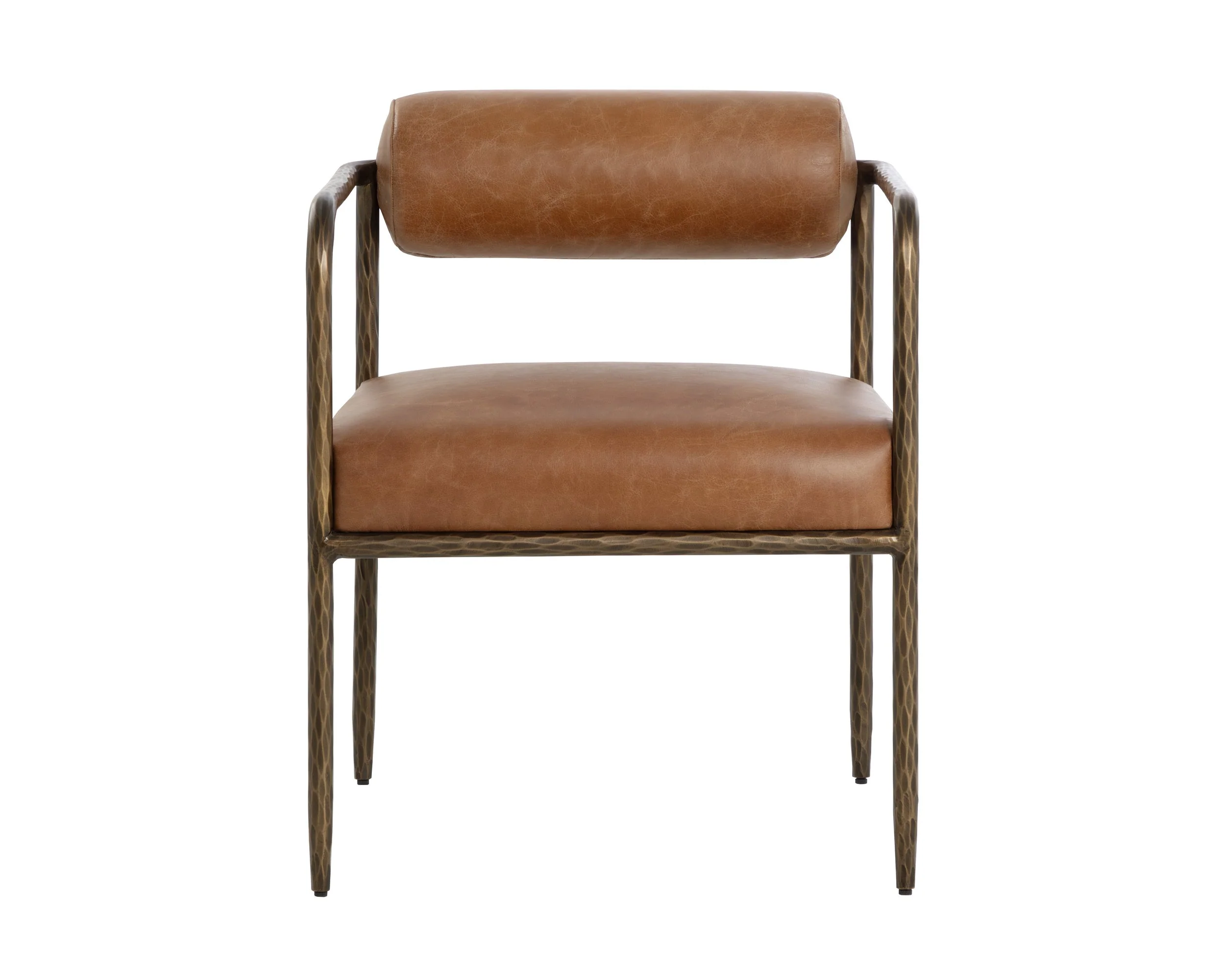 Ajani Dining Armchair - Tan Leather - Image 2