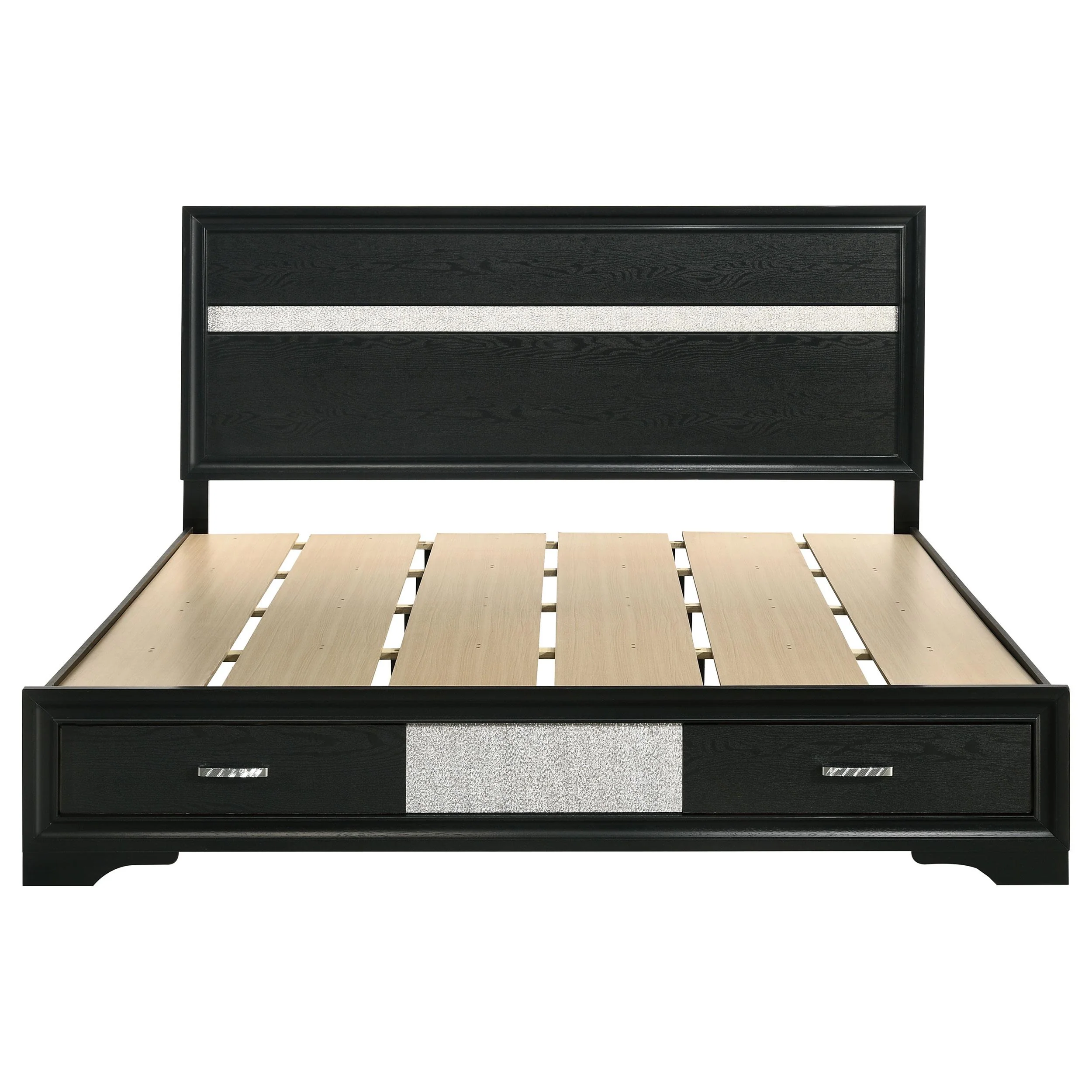 Coaster Furniture Miranda 206361KW 51-inch Wood California King Storage Panel Bed - Black - Image 3
